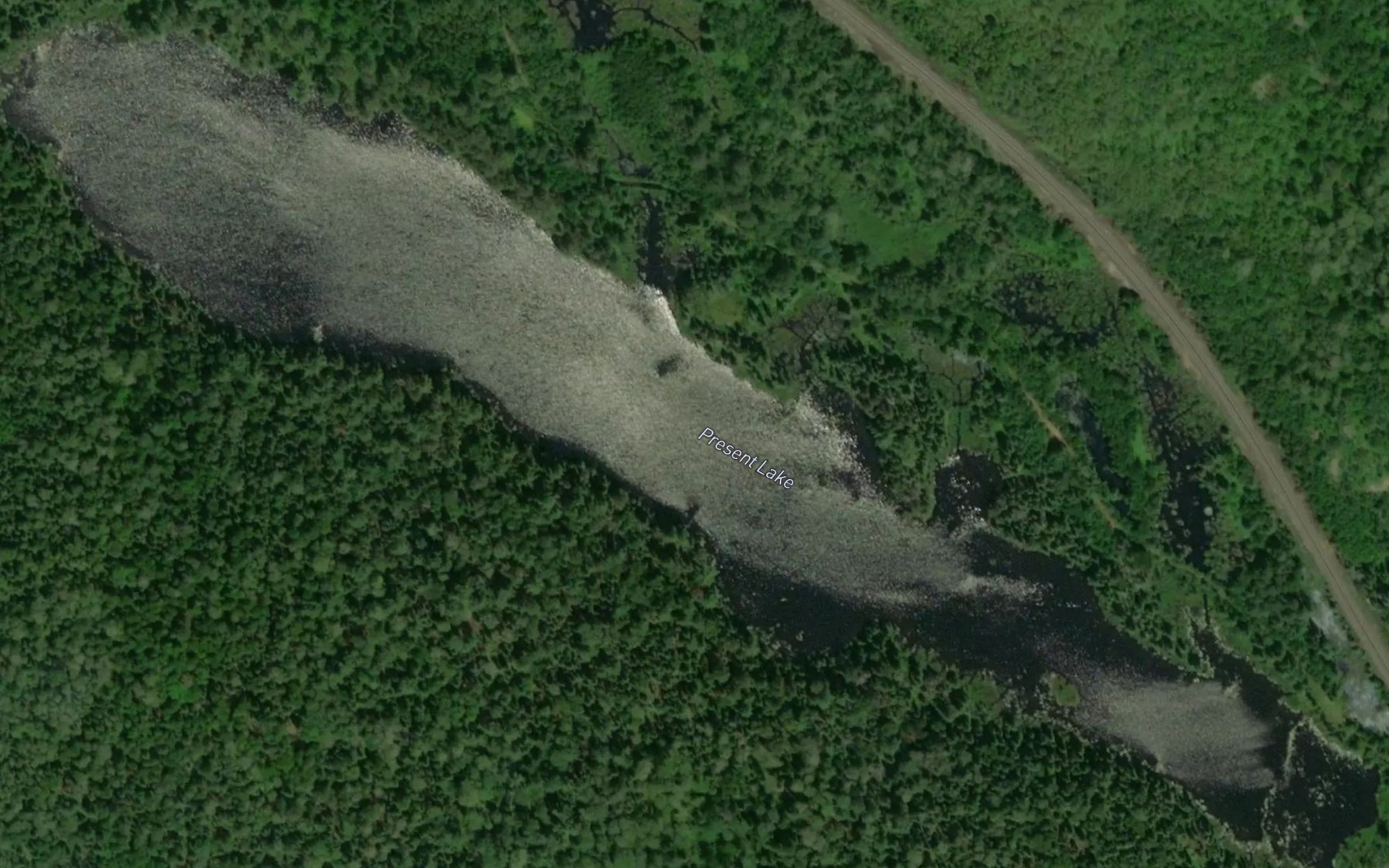 Satellite map of the Present Lake