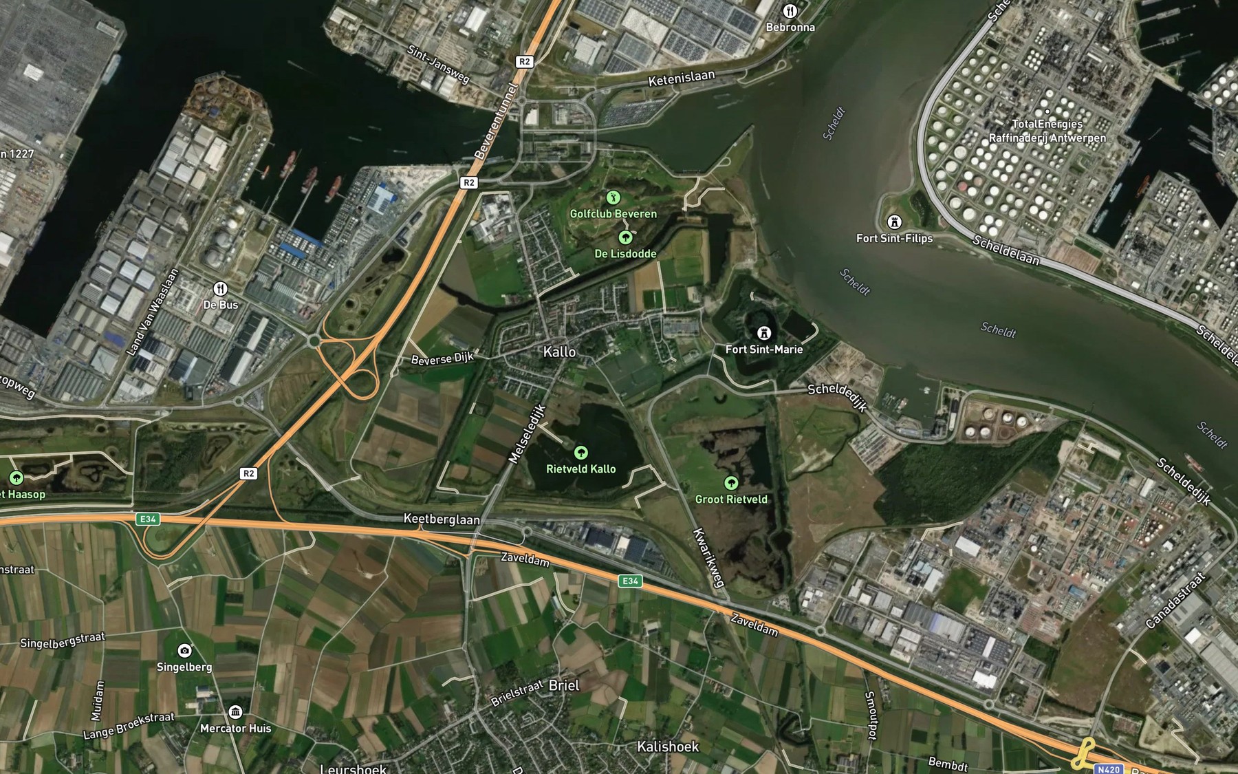 Satellite map of the Grote Melselebeek