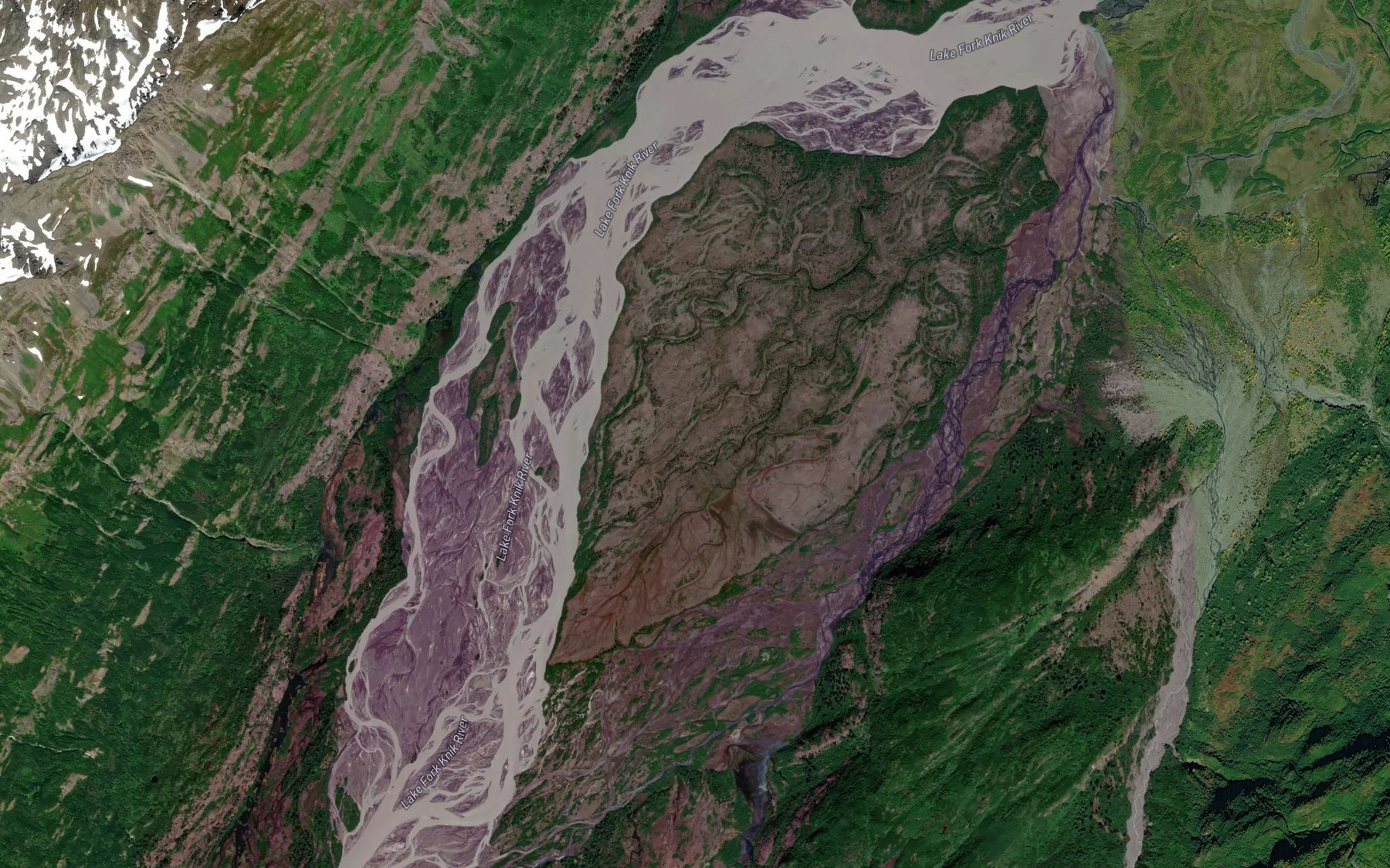Satellite map of the Upper Lake George
