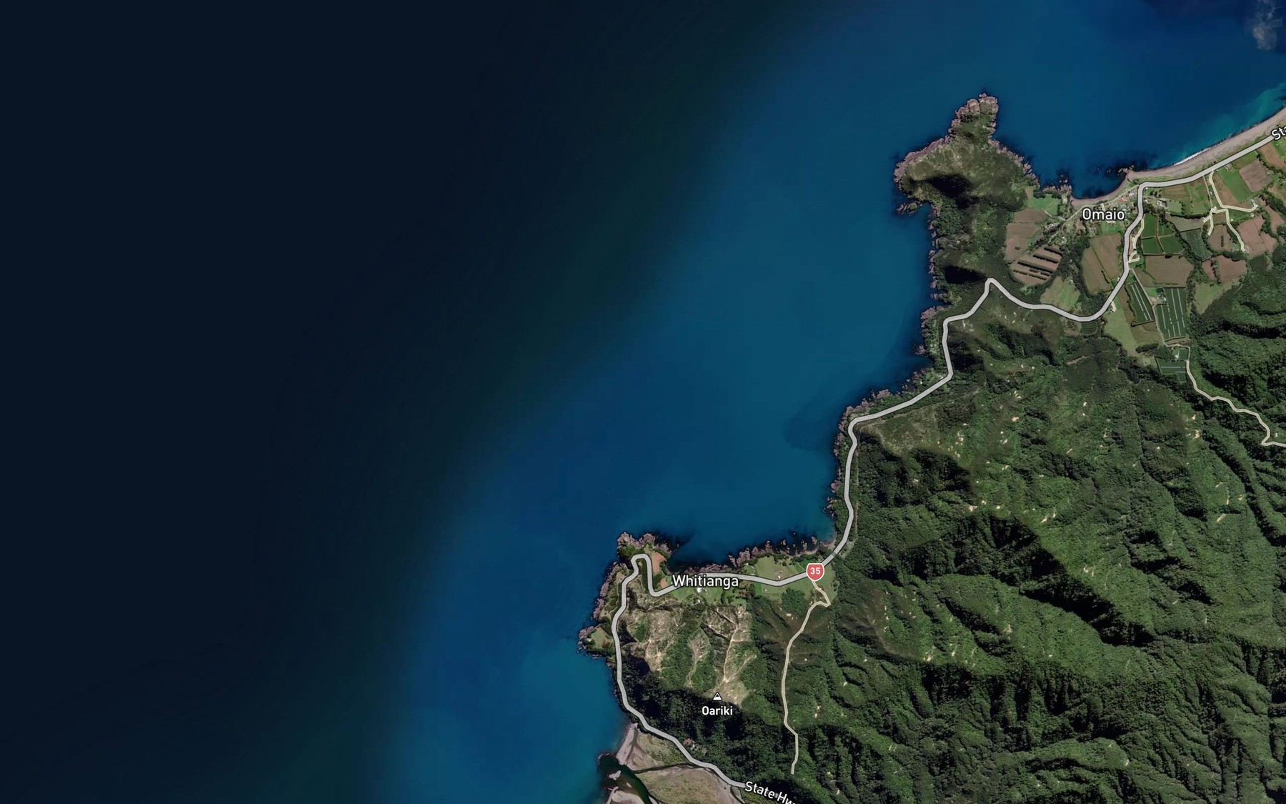 Satellite map of the Whitianga Bay