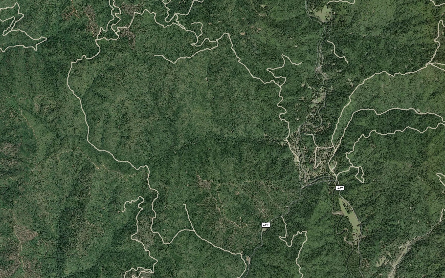 Satellite map of the Thompson Creek