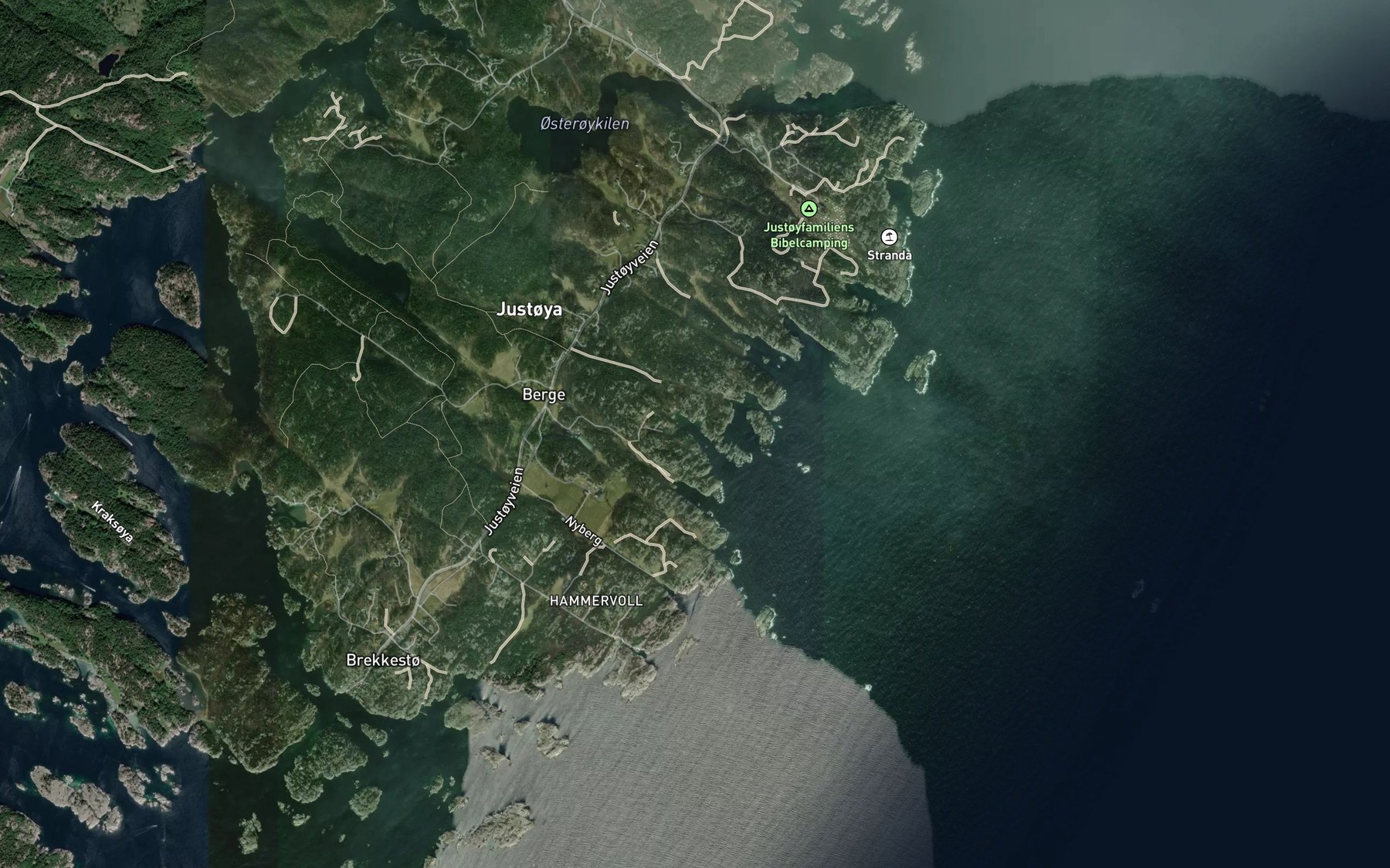 Satellite map of the Honsvika