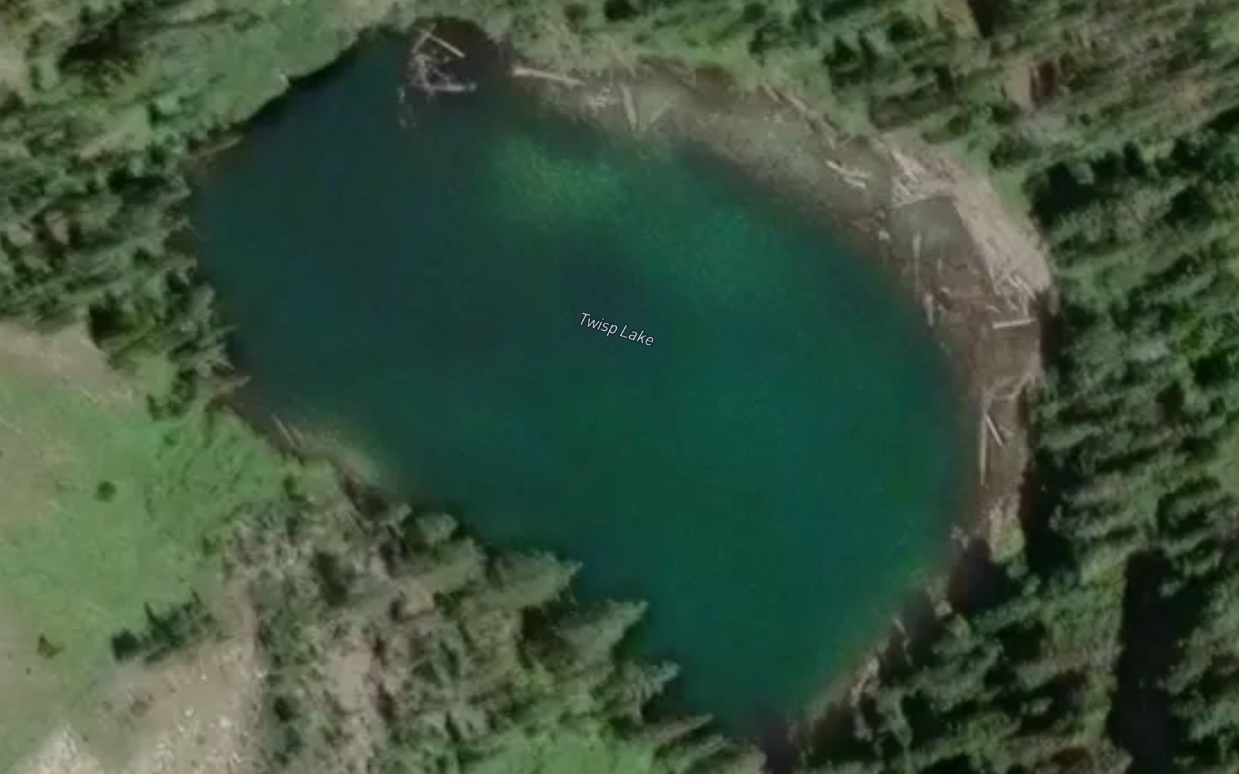 Satellite map of the Twisp Lake