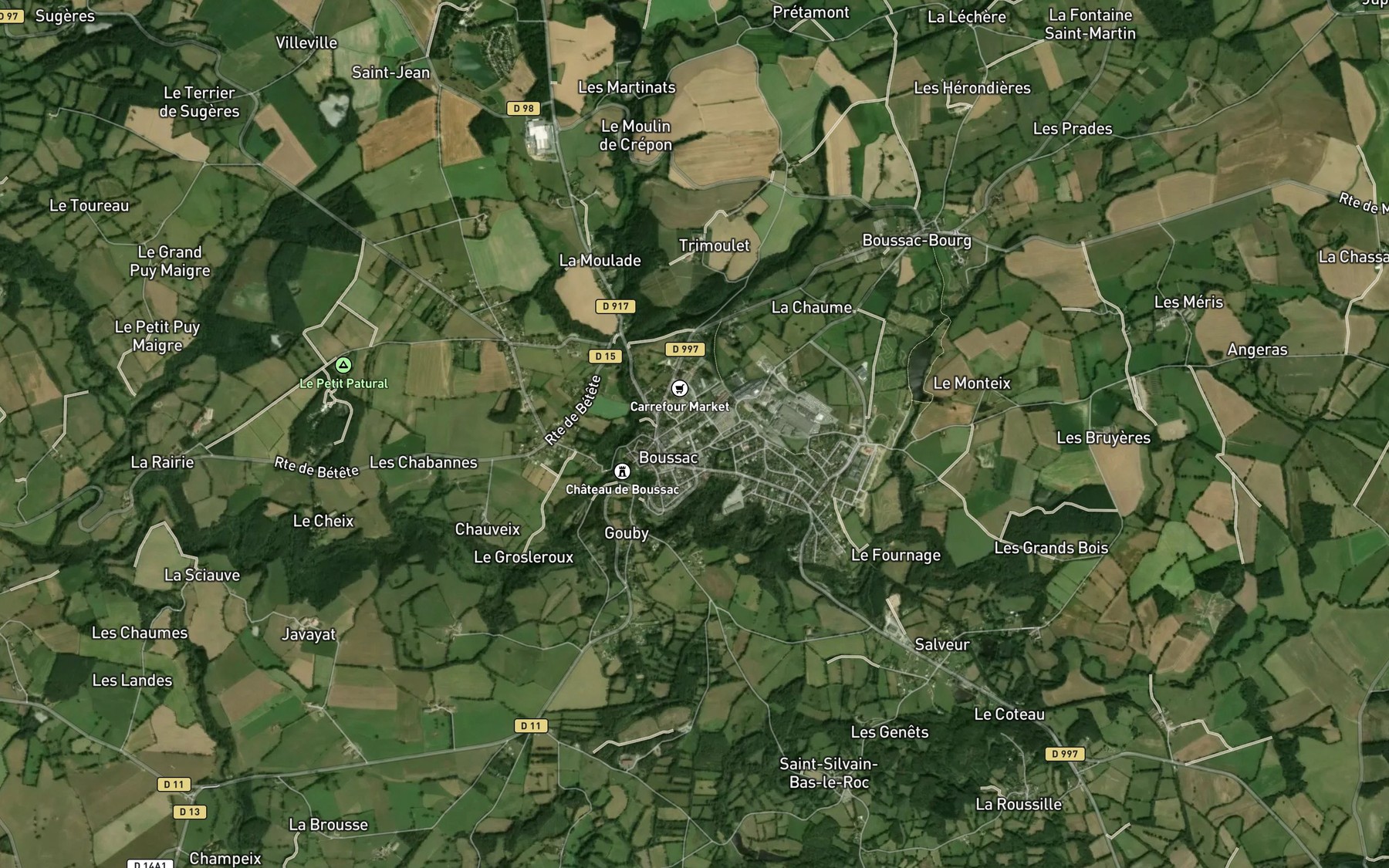 Satellite map of the Ruisseau le Beroux