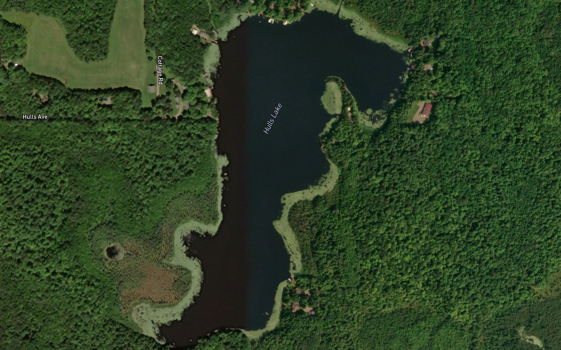 Satellite map of the Hulls Lake