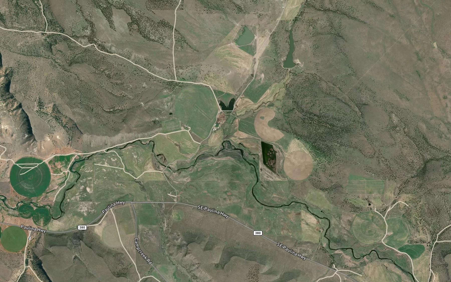 Satellite map of the Watson Creek