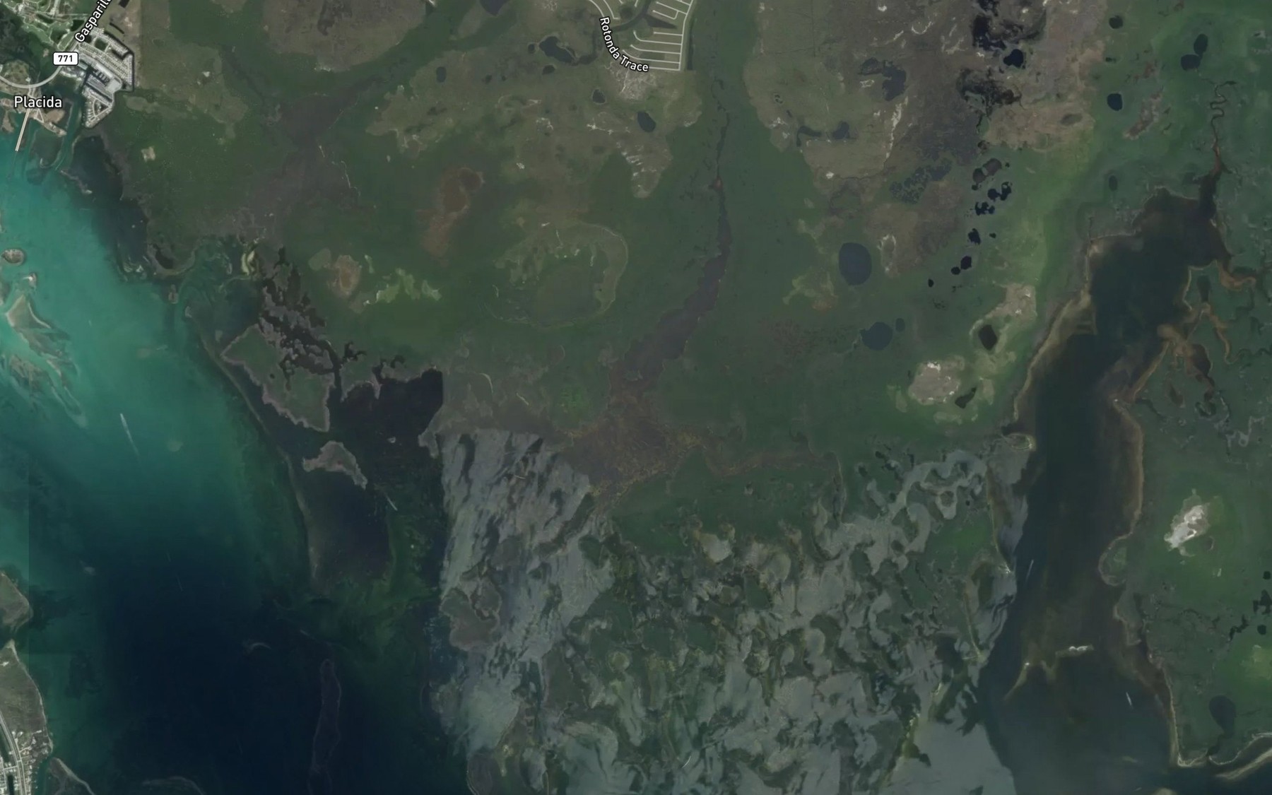 Satellite map of the Whidden Creek