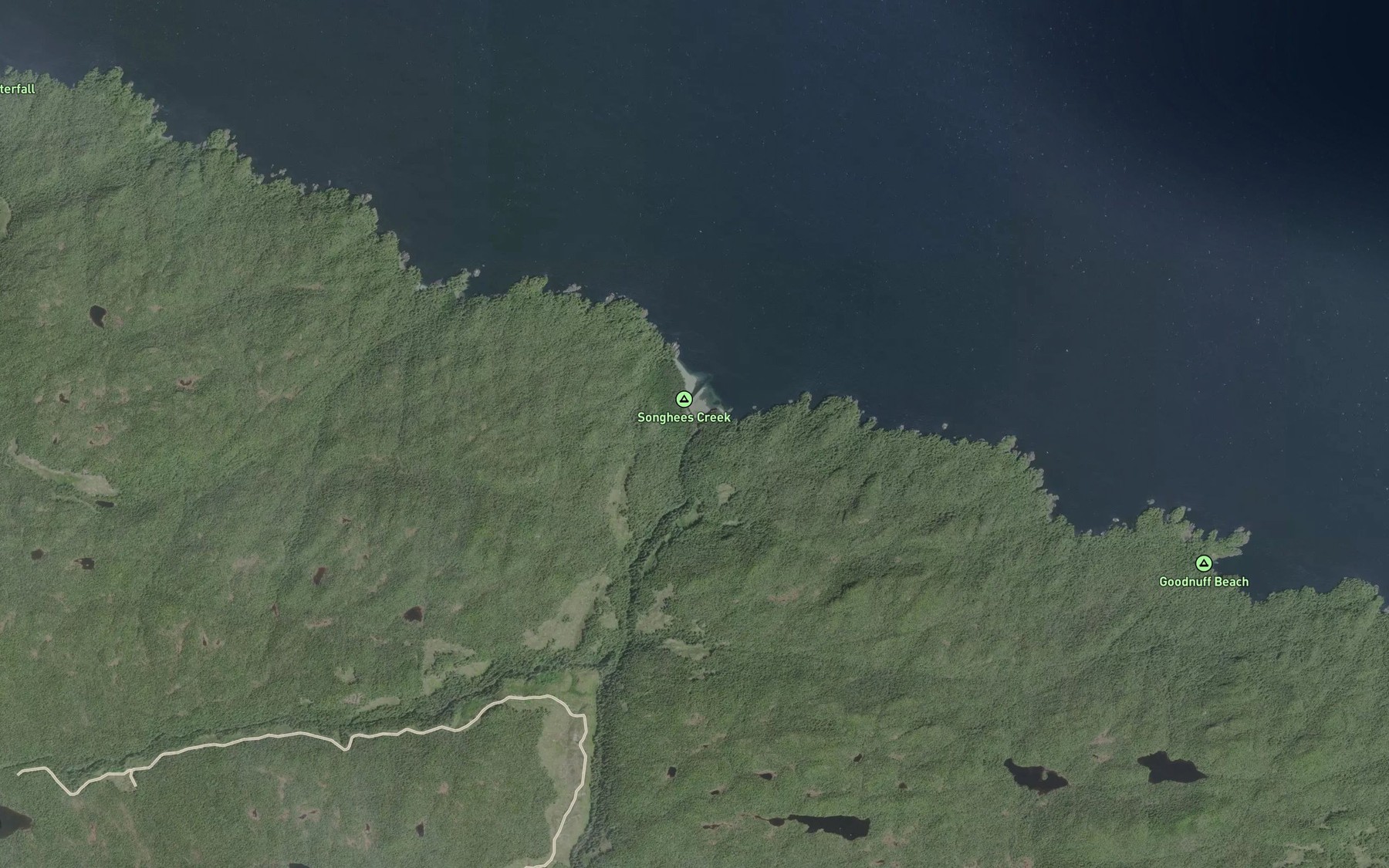 Satellite map of the Songhees Creek