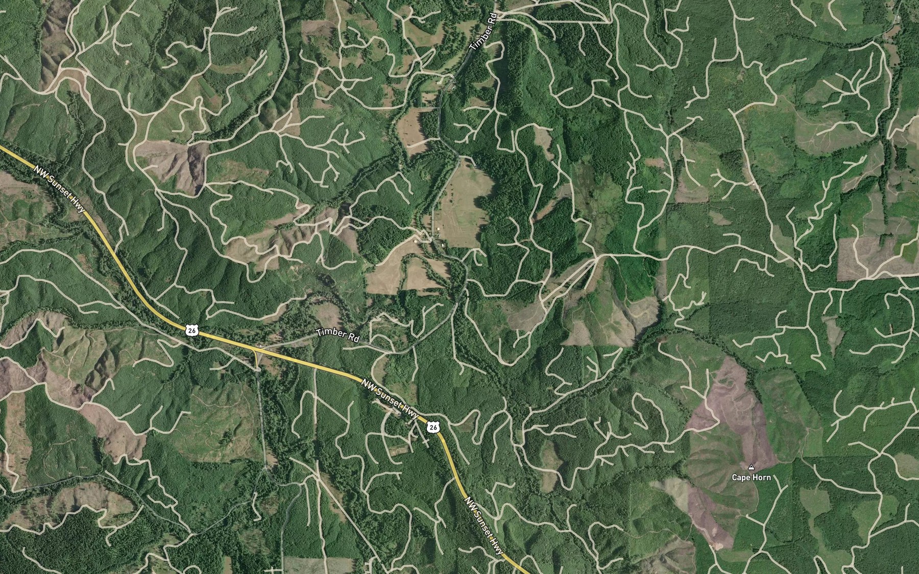 Satellite map of the Robinson Creek