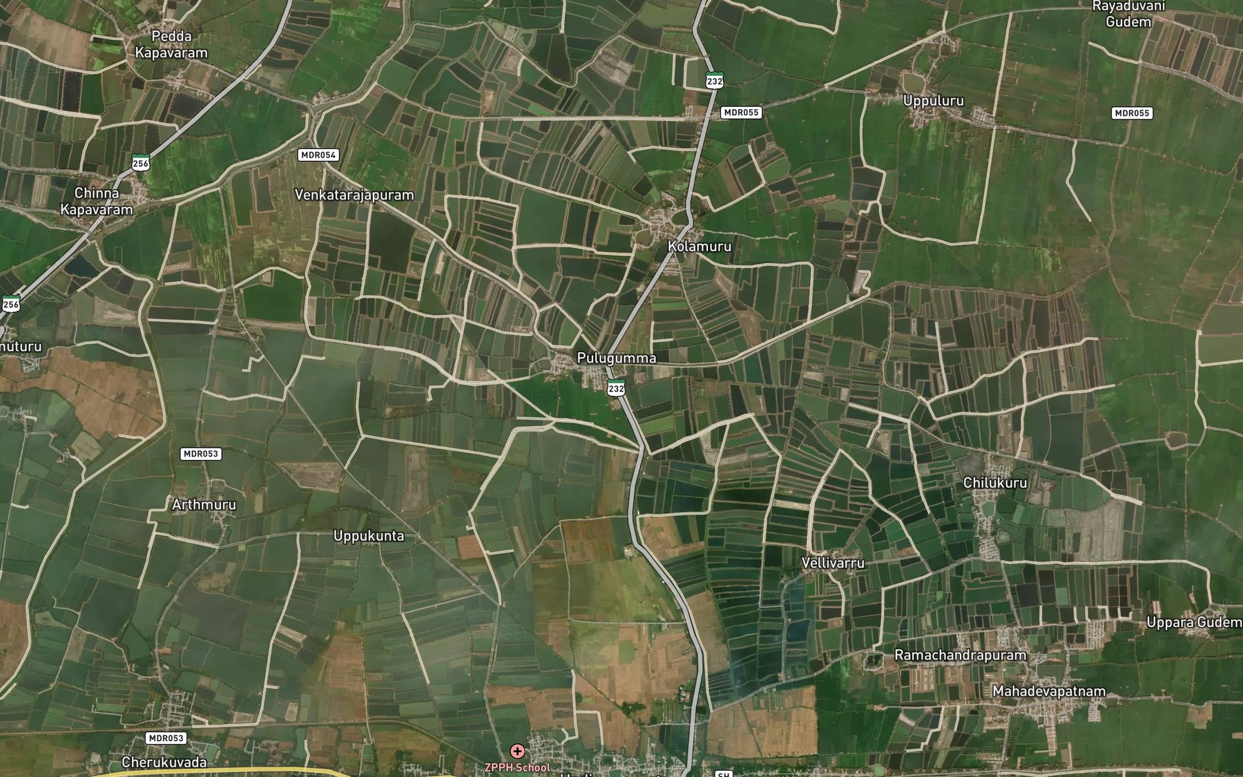 Satellite map of the Chilukuru Channel