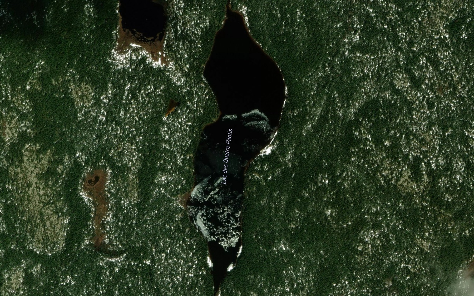 Satellite map of the Lac des Quatre Pilotis