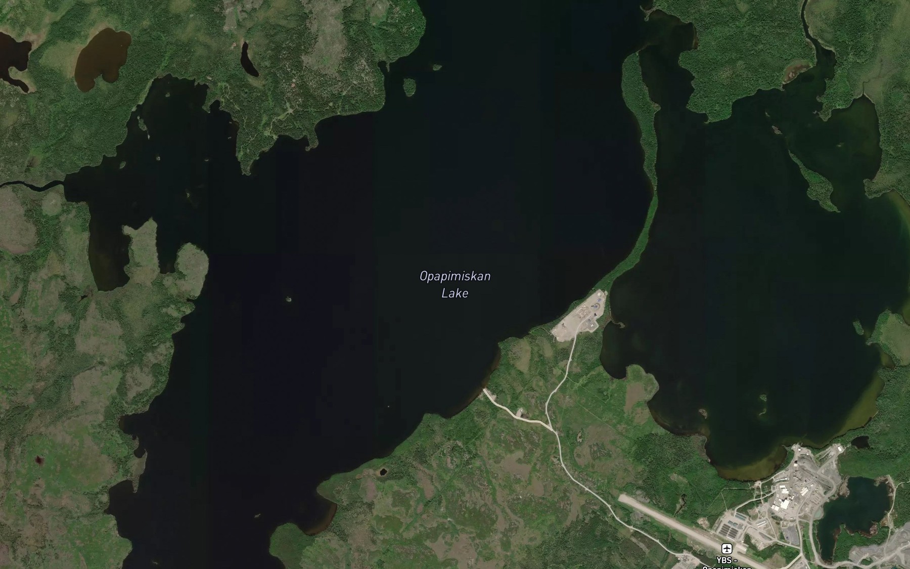 Satellite map of the Opapimiskan Lake