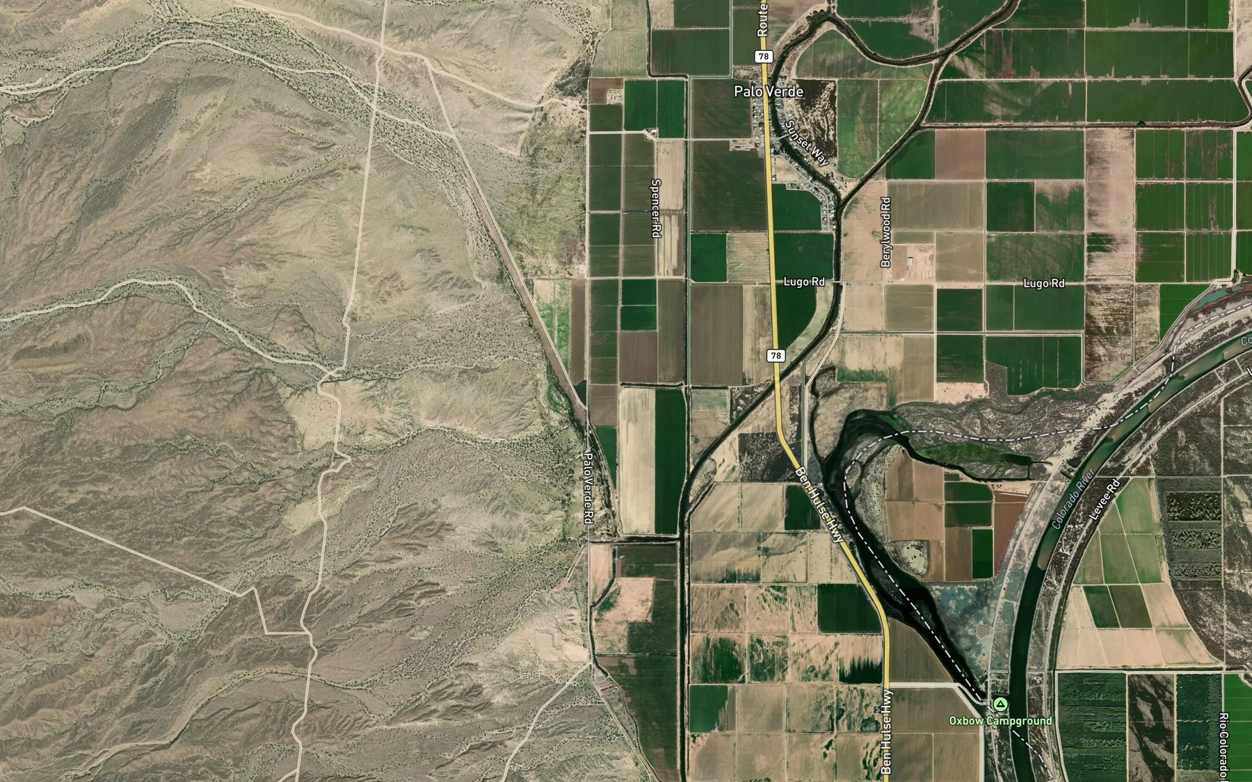 Satellite map of the South Hodges Drain