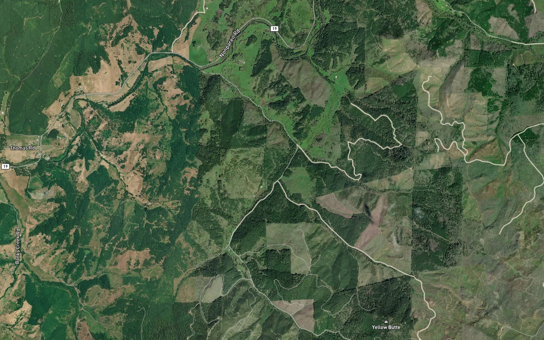 Satellite map of the Slide Creek