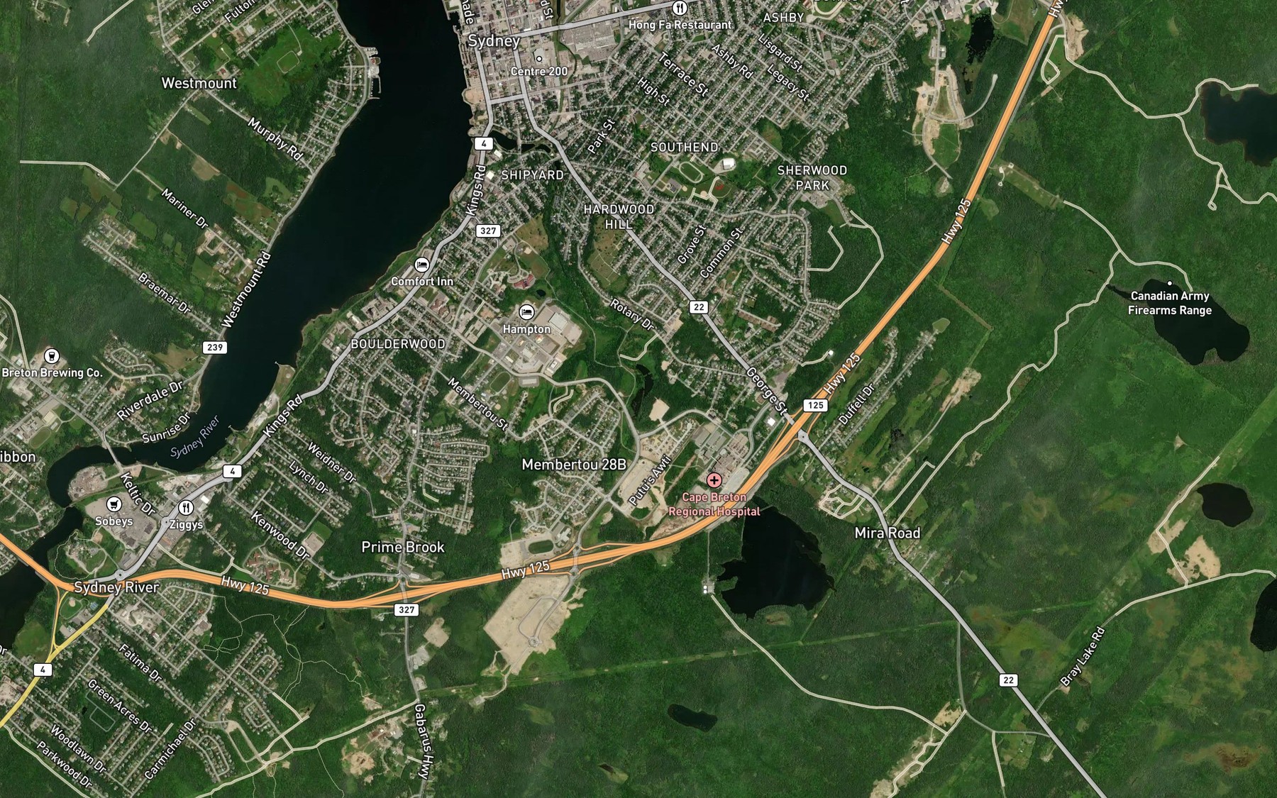 Satellite map of the Reservoir Brook