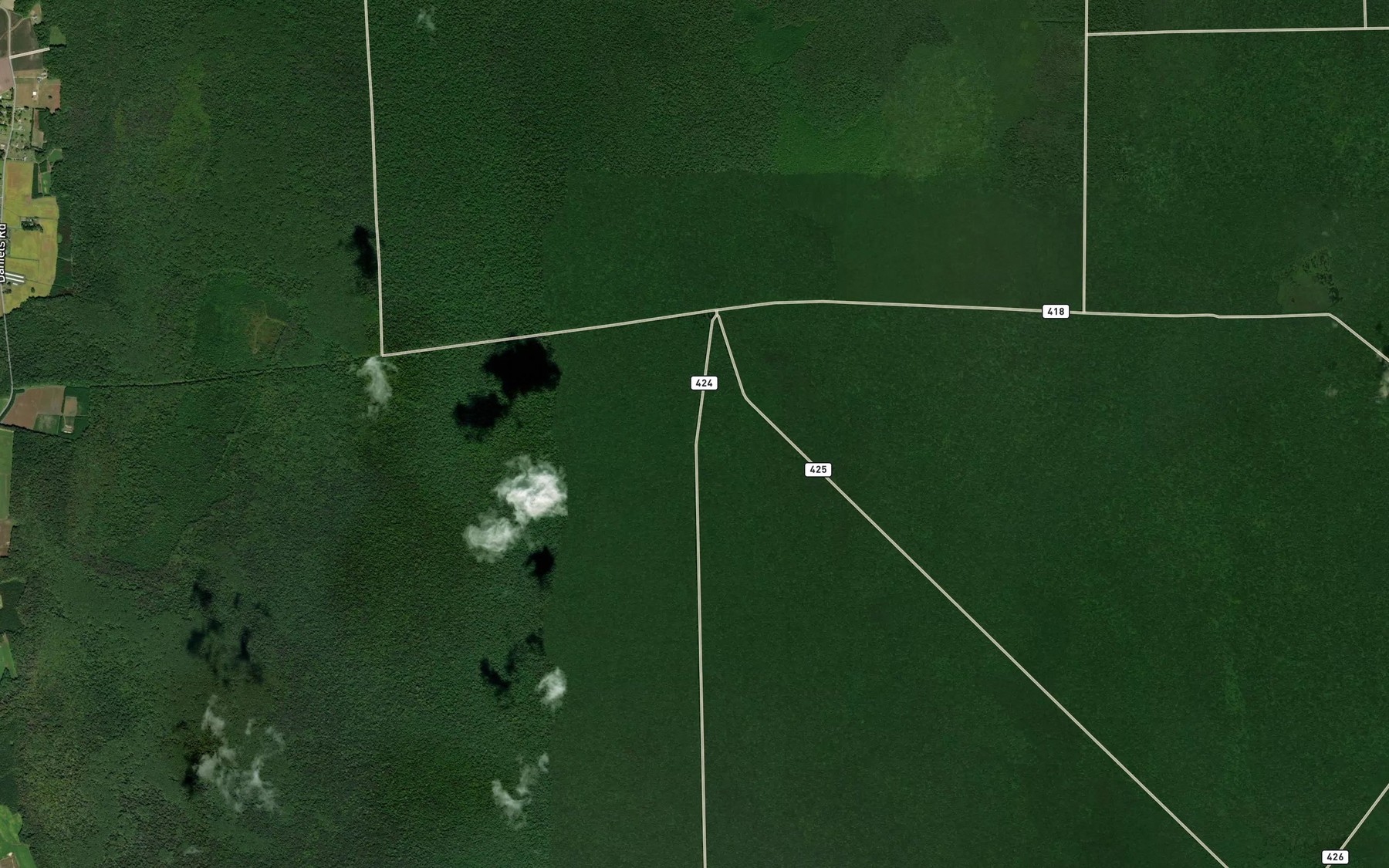 Satellite map of the Weyerhaeuser Ditch
