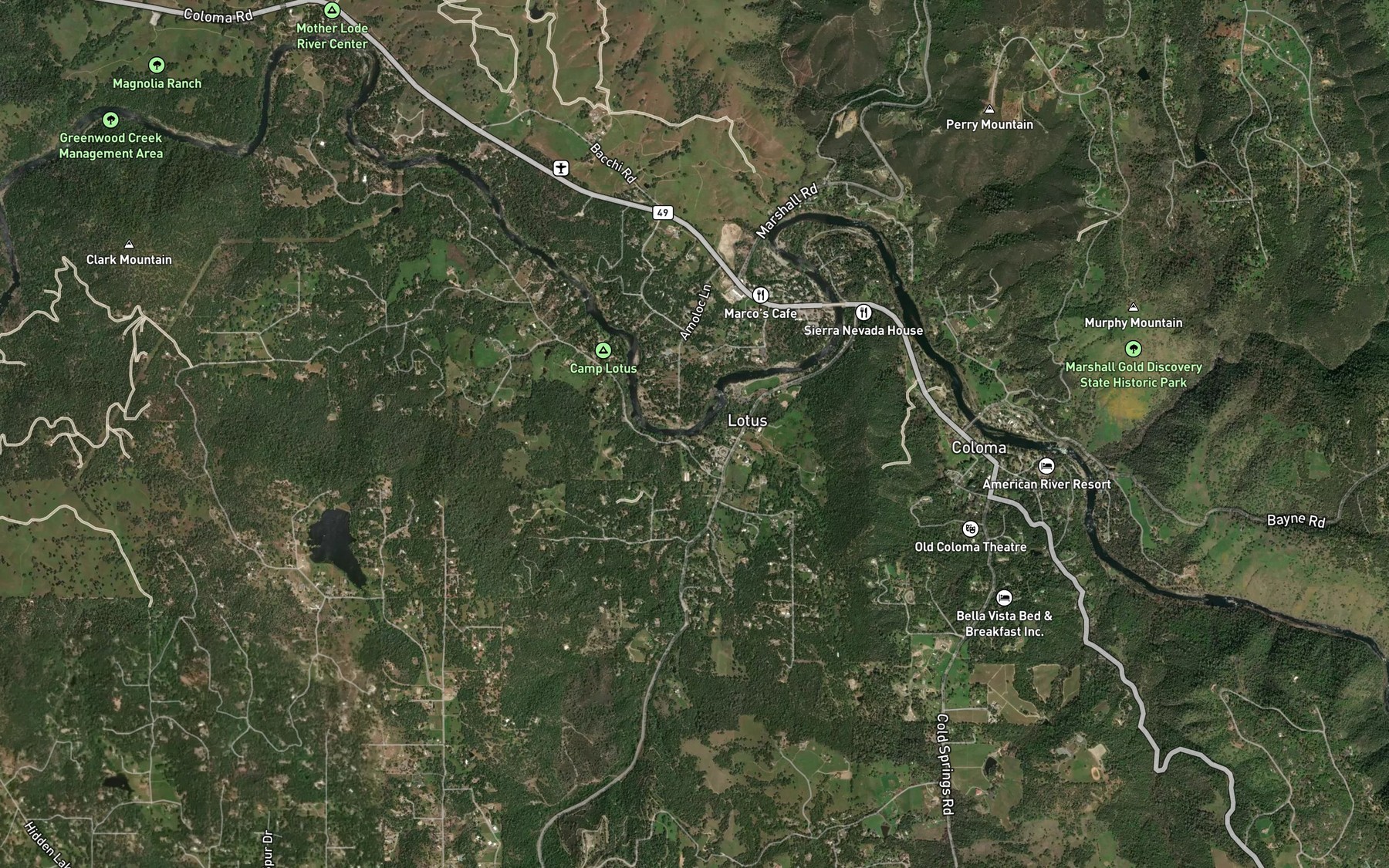 Satellite map of the Shingle Creek