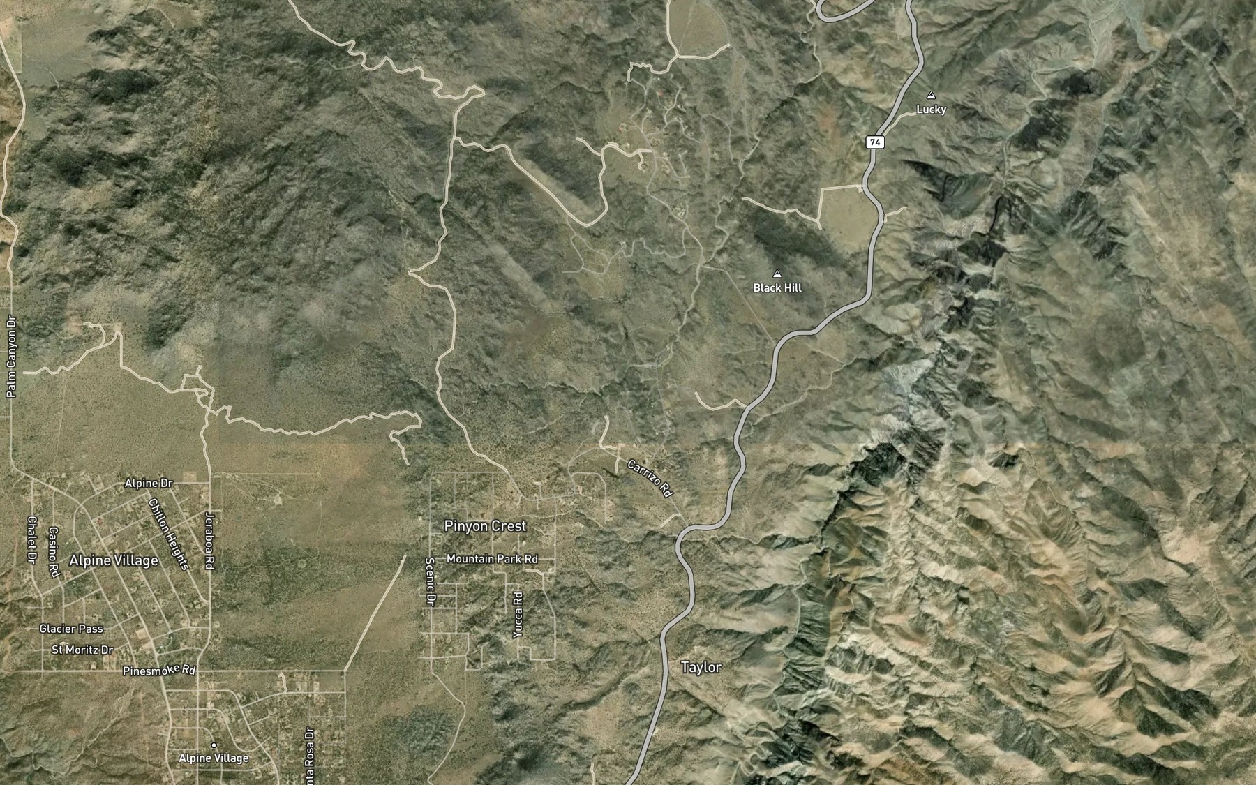 Satellite map of the Dos Palmas Spring