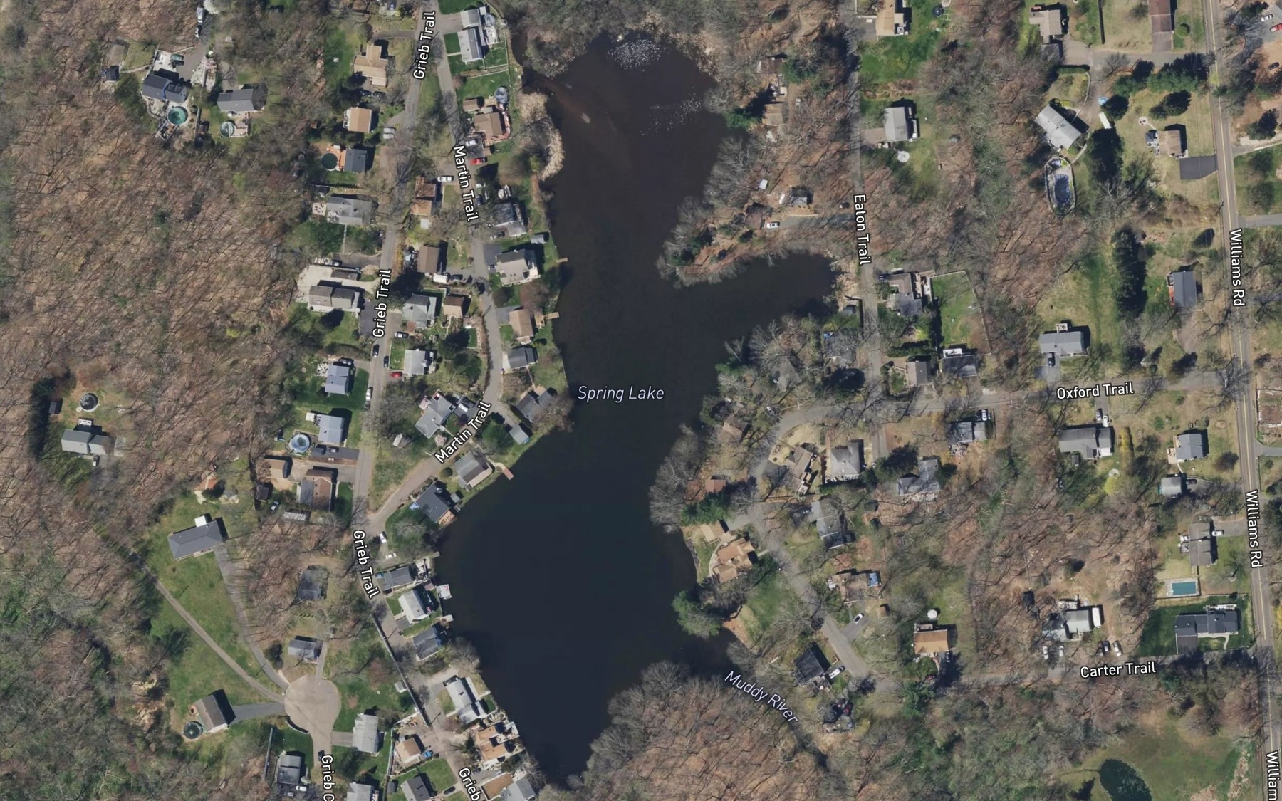 Satellite map of the Spring Lake