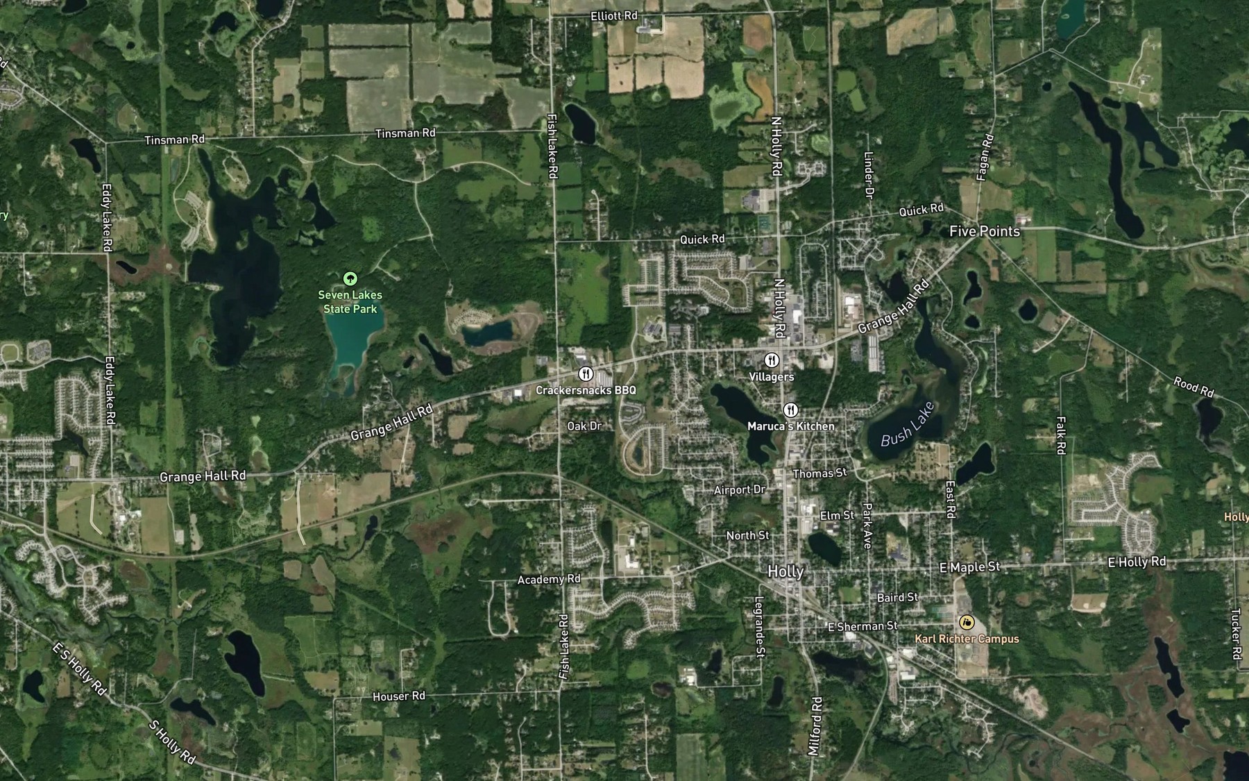 Satellite map of the Patterson Holly Drain