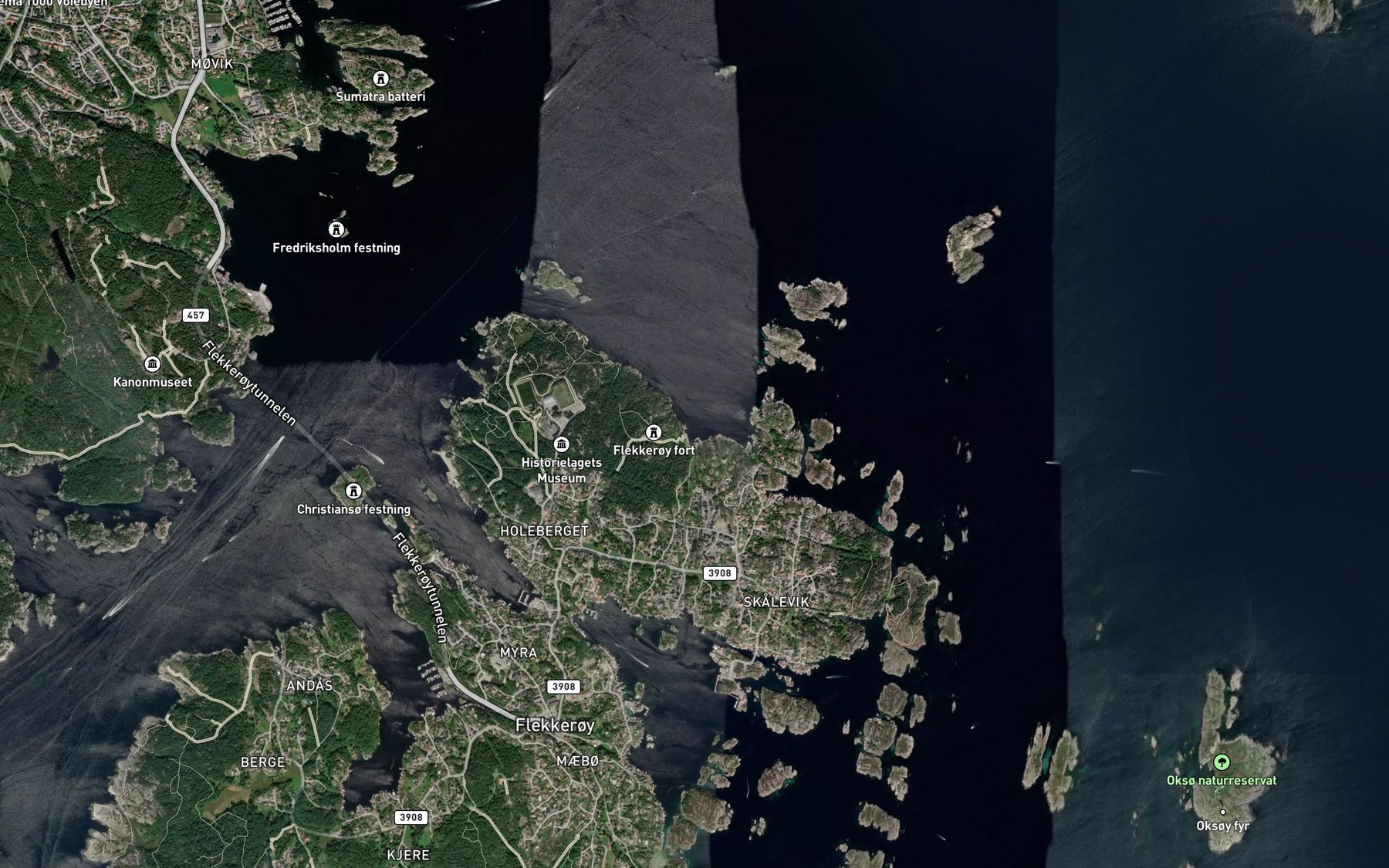 Satellite map of the Kragevika