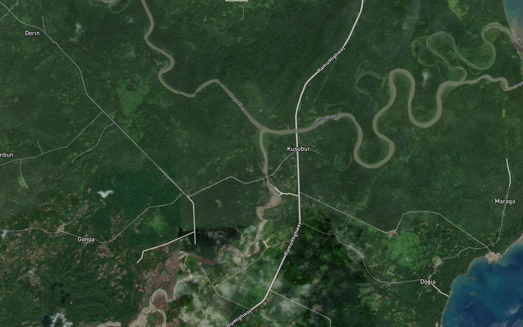 Satellite map of the Nuru River