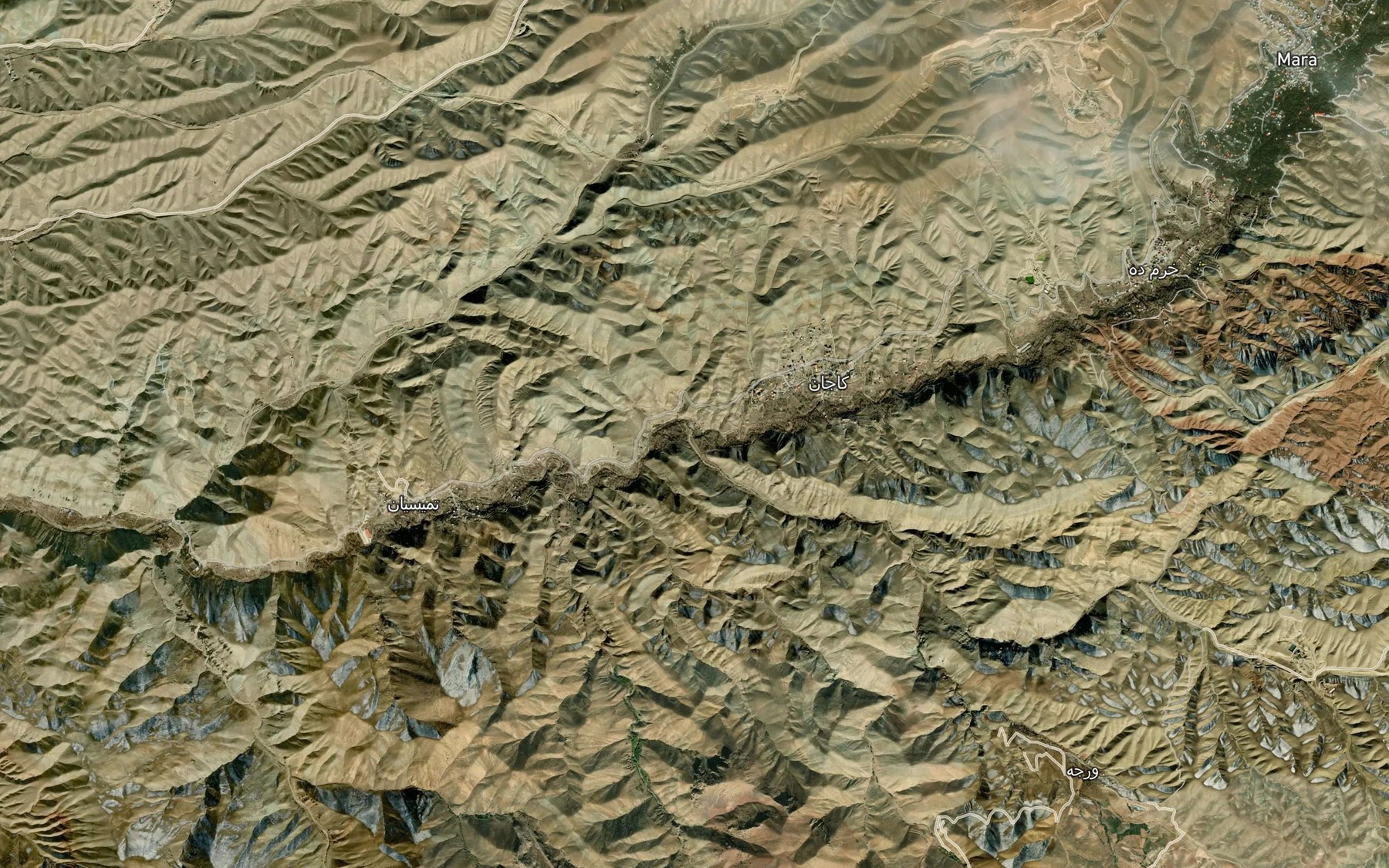 Satellite map of the Rudkhaneh-ye Tar