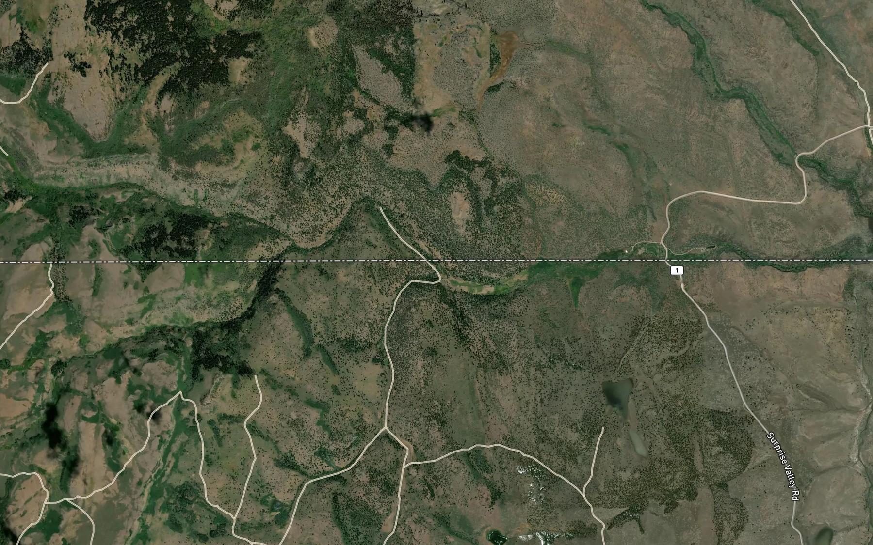 Satellite map of the Tenmile Creek
