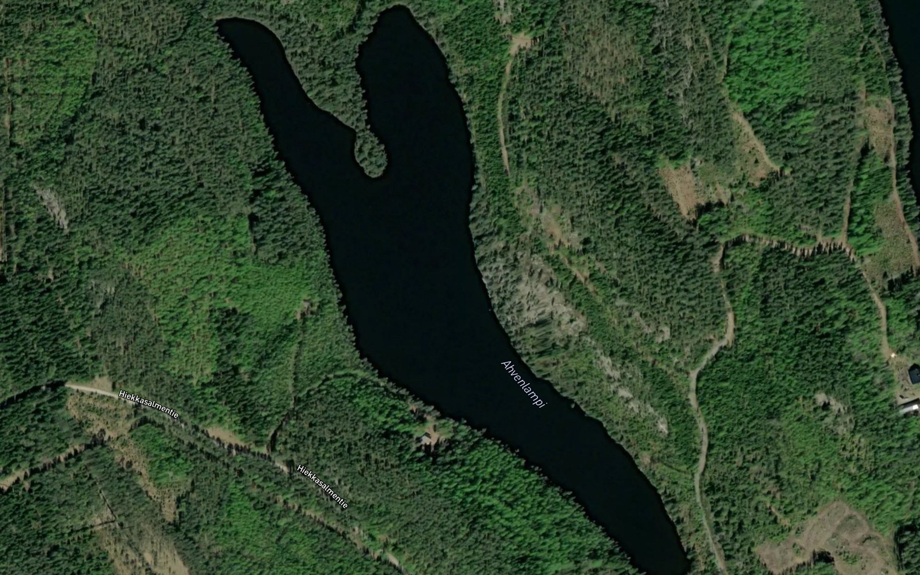 Satellite map of the Ahvenlampi