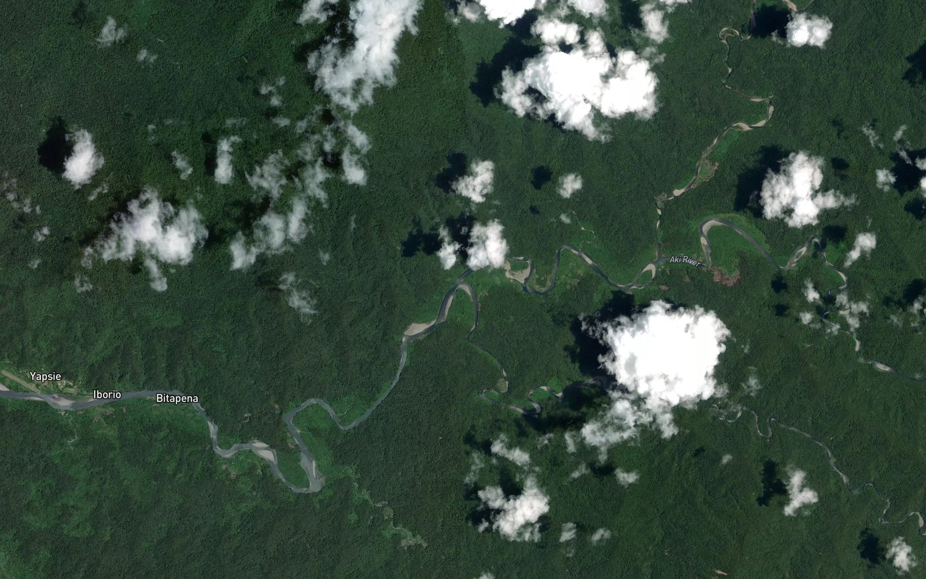 Satellite map of the Tabu River