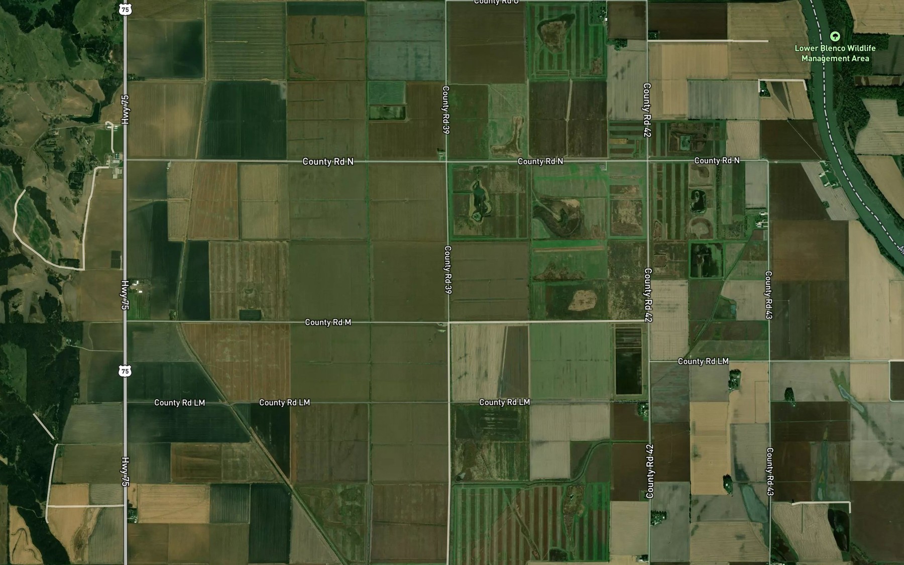 Satellite map of the Riverside Ditch