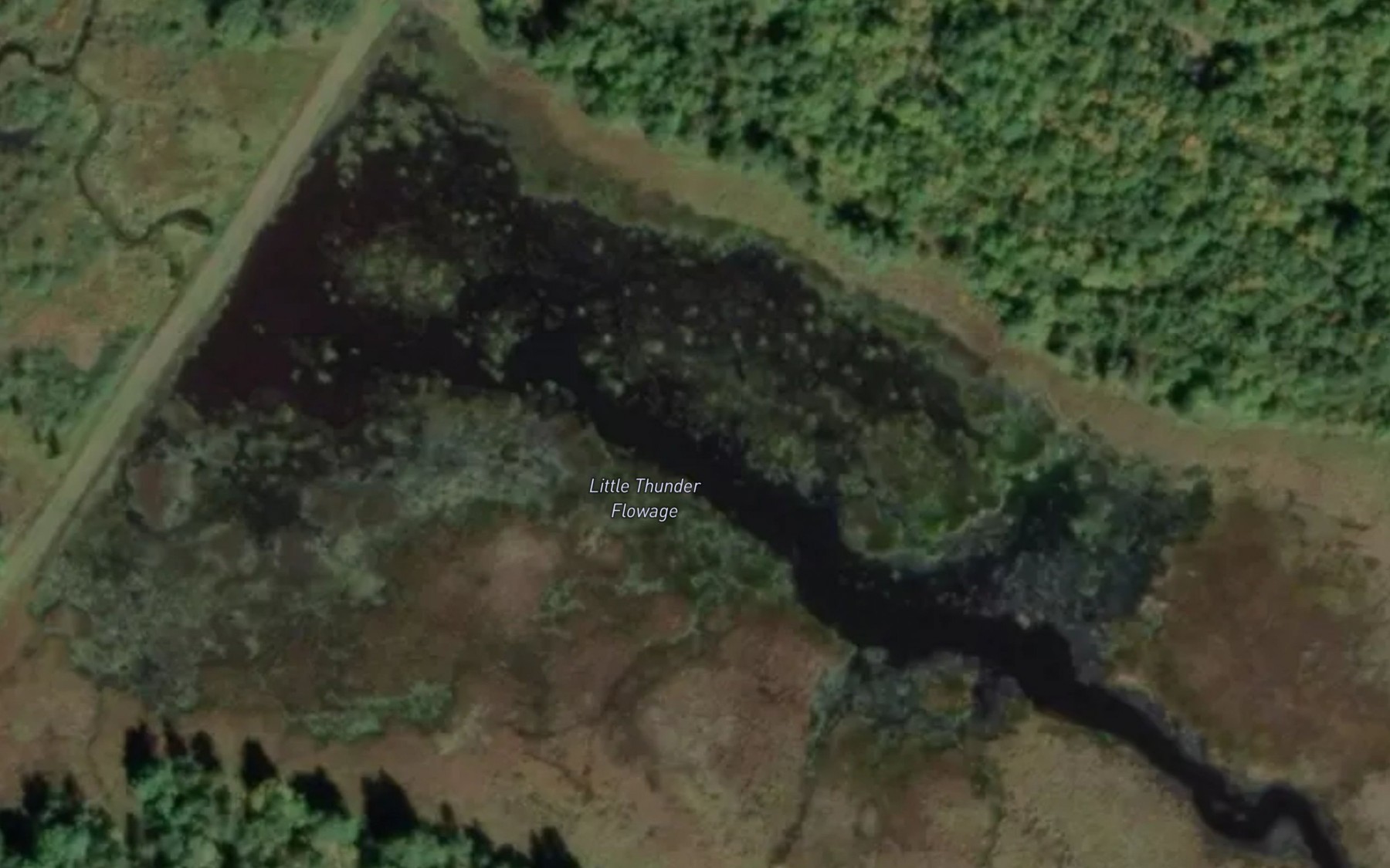 Satellite map of the Little Thunder Flowage