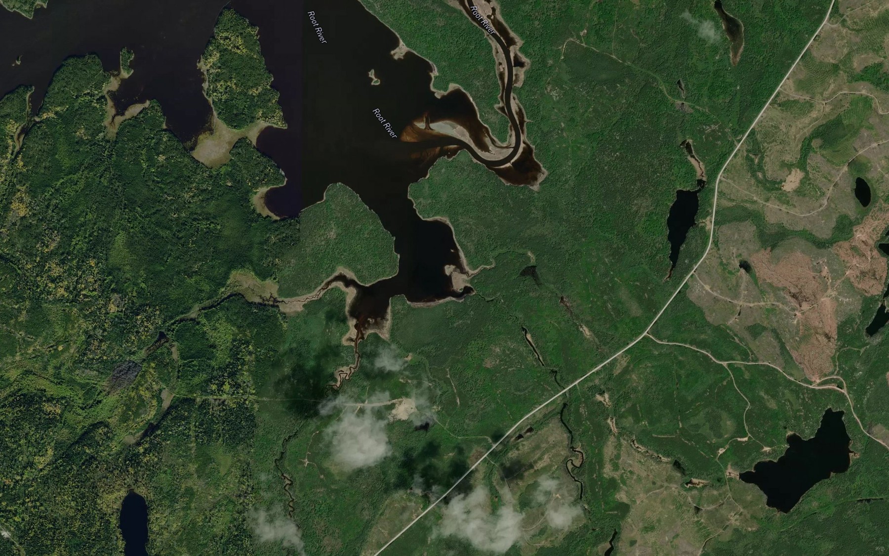 Satellite map of the Dagmar Creek
