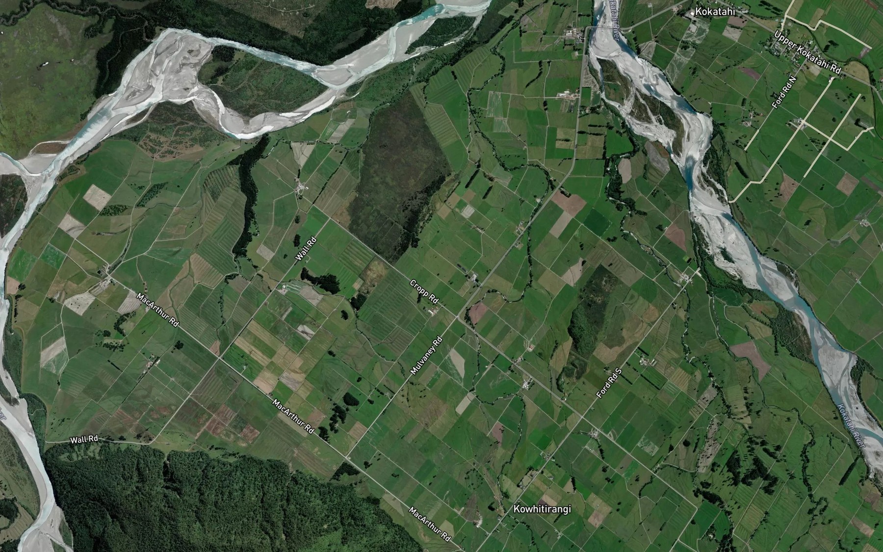 Satellite map of the Harris Creek