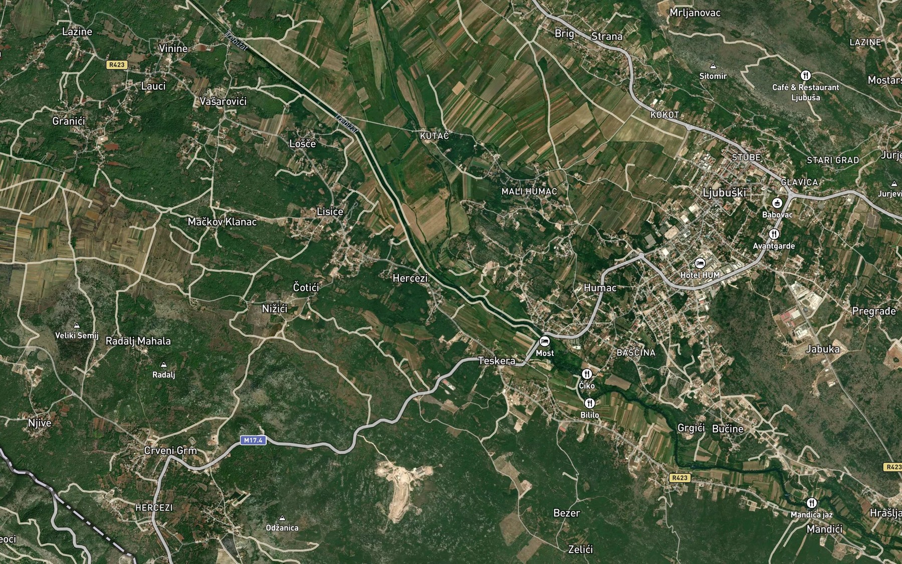 Satellite map of the Vriostica