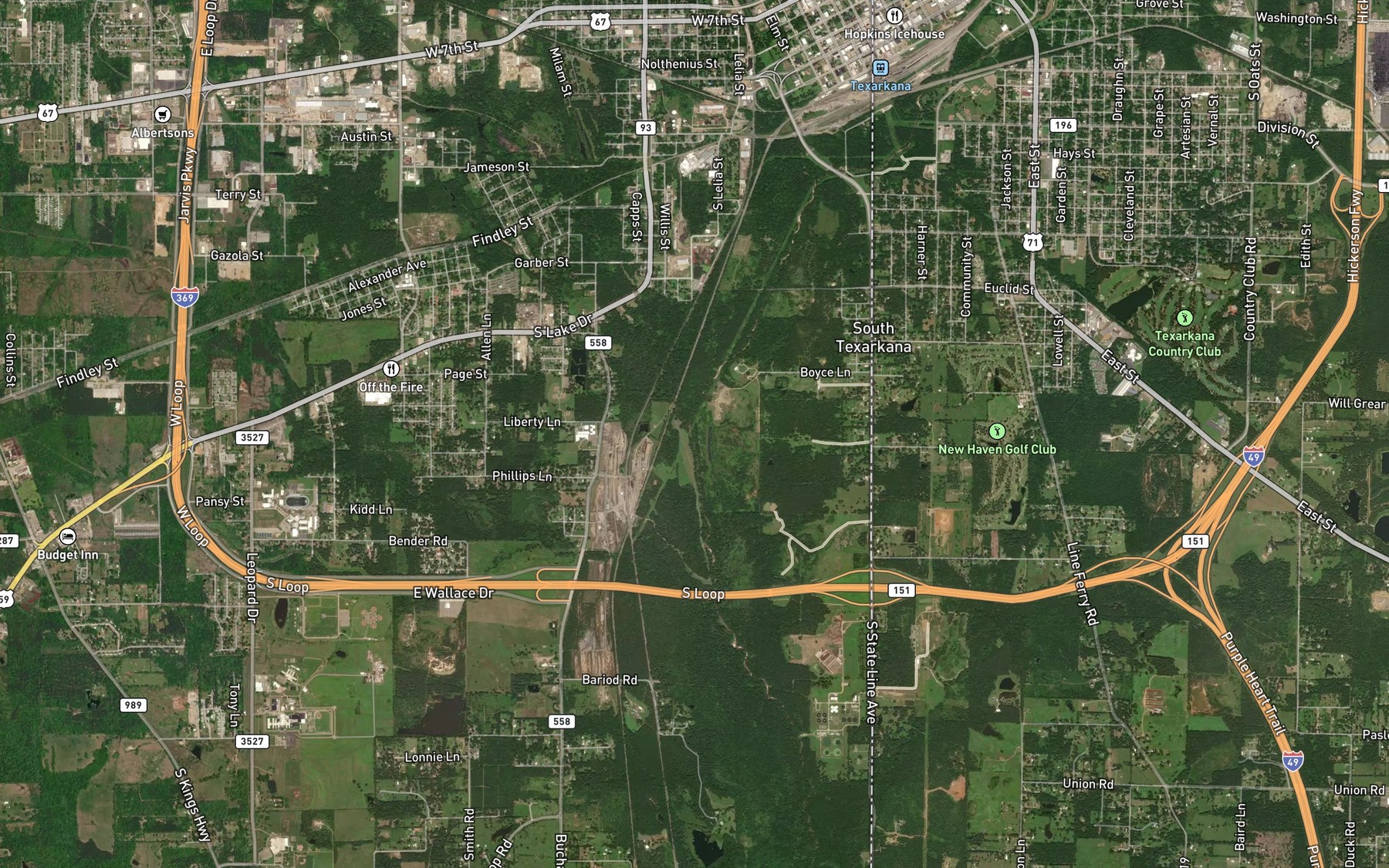 Satellite map of the Wagner Creek