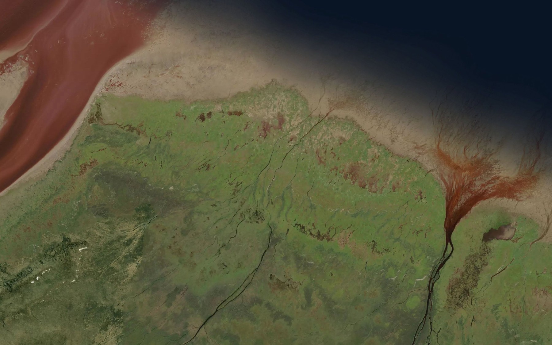 Satellite map of the Ominik Creek