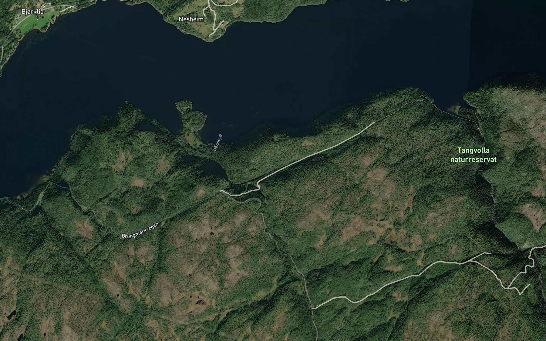 Satellite map of the Skavdalsbekken