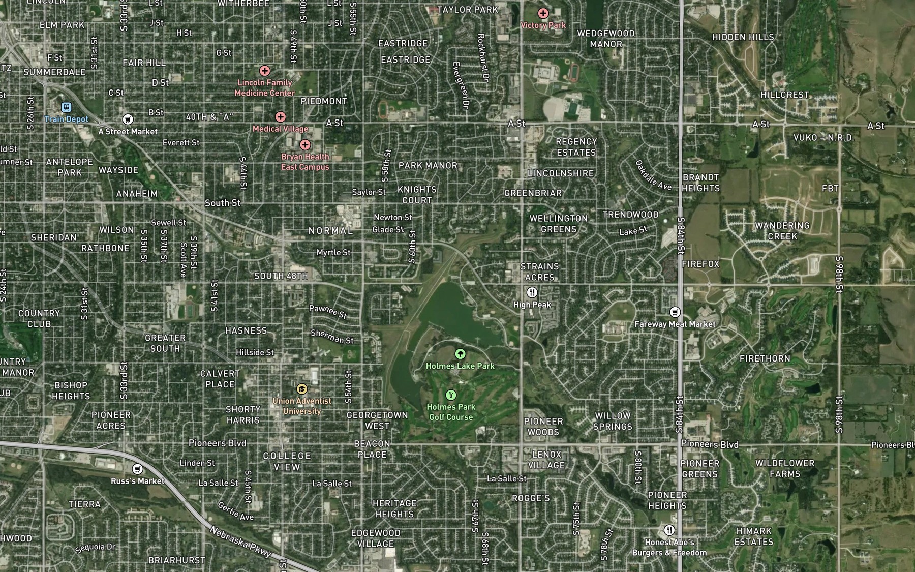 Satellite map of the Spot 7