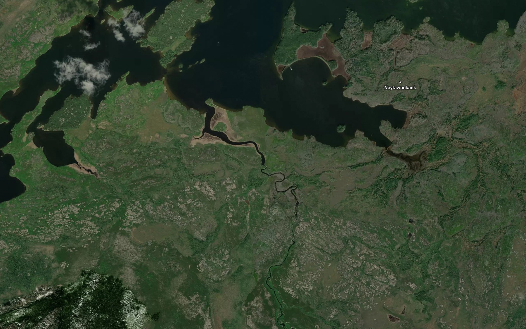 Satellite map of the Oseepapkosik River