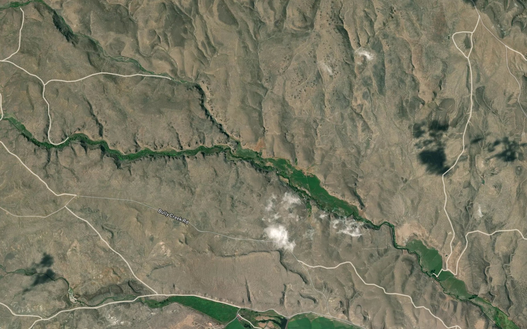 Satellite map of the North Fork Bully Creek