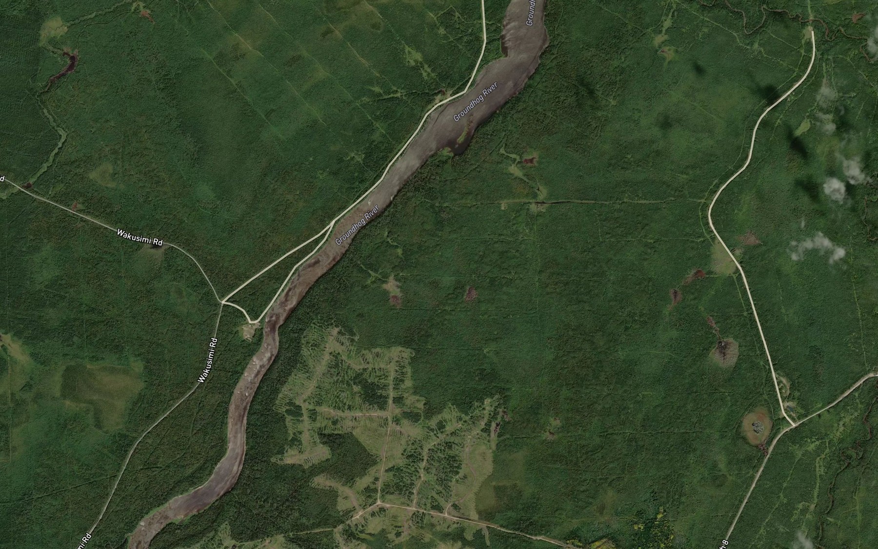 Satellite map of the Ten Mile Rapids