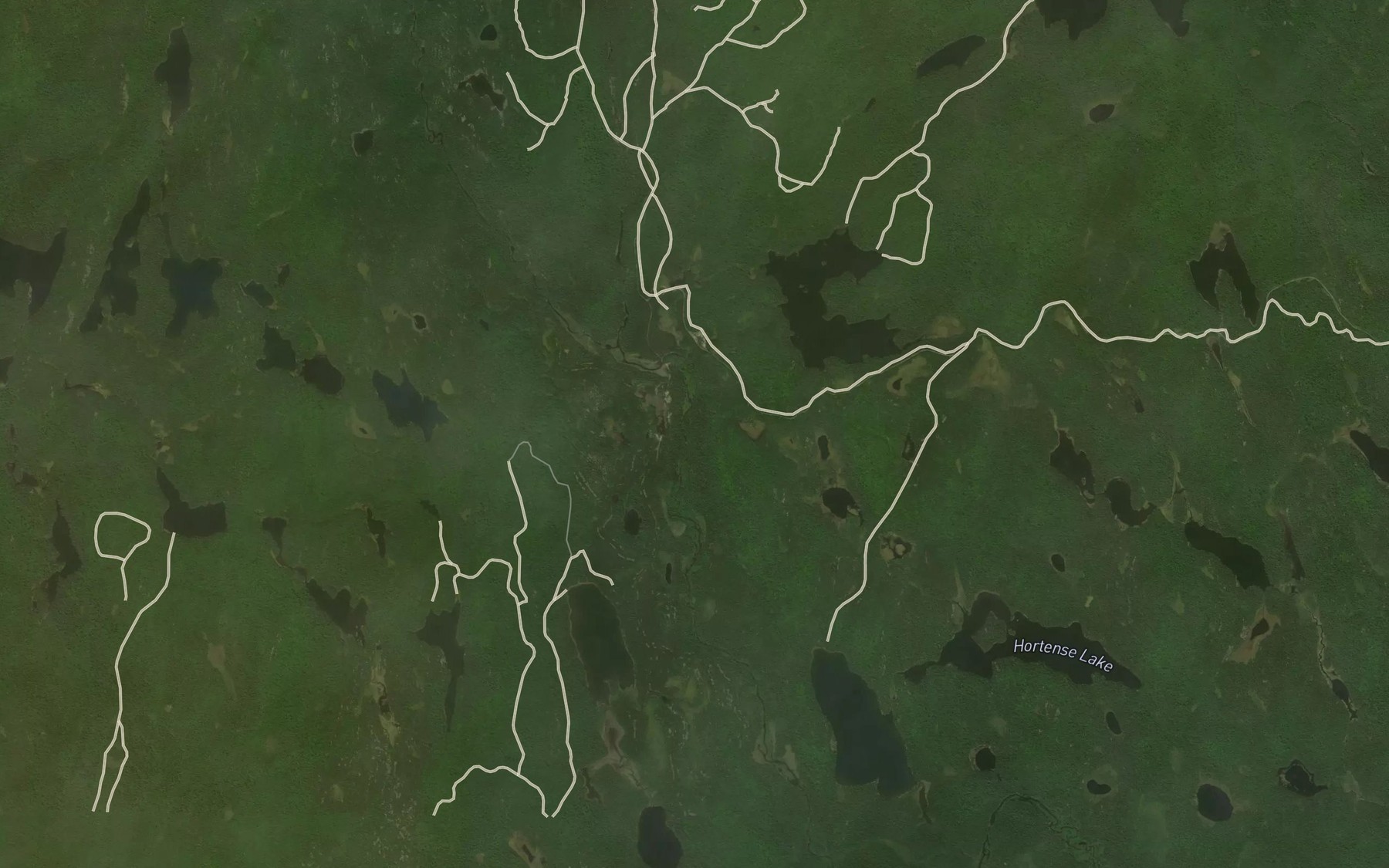 Satellite map of the Little Nasmith Creek