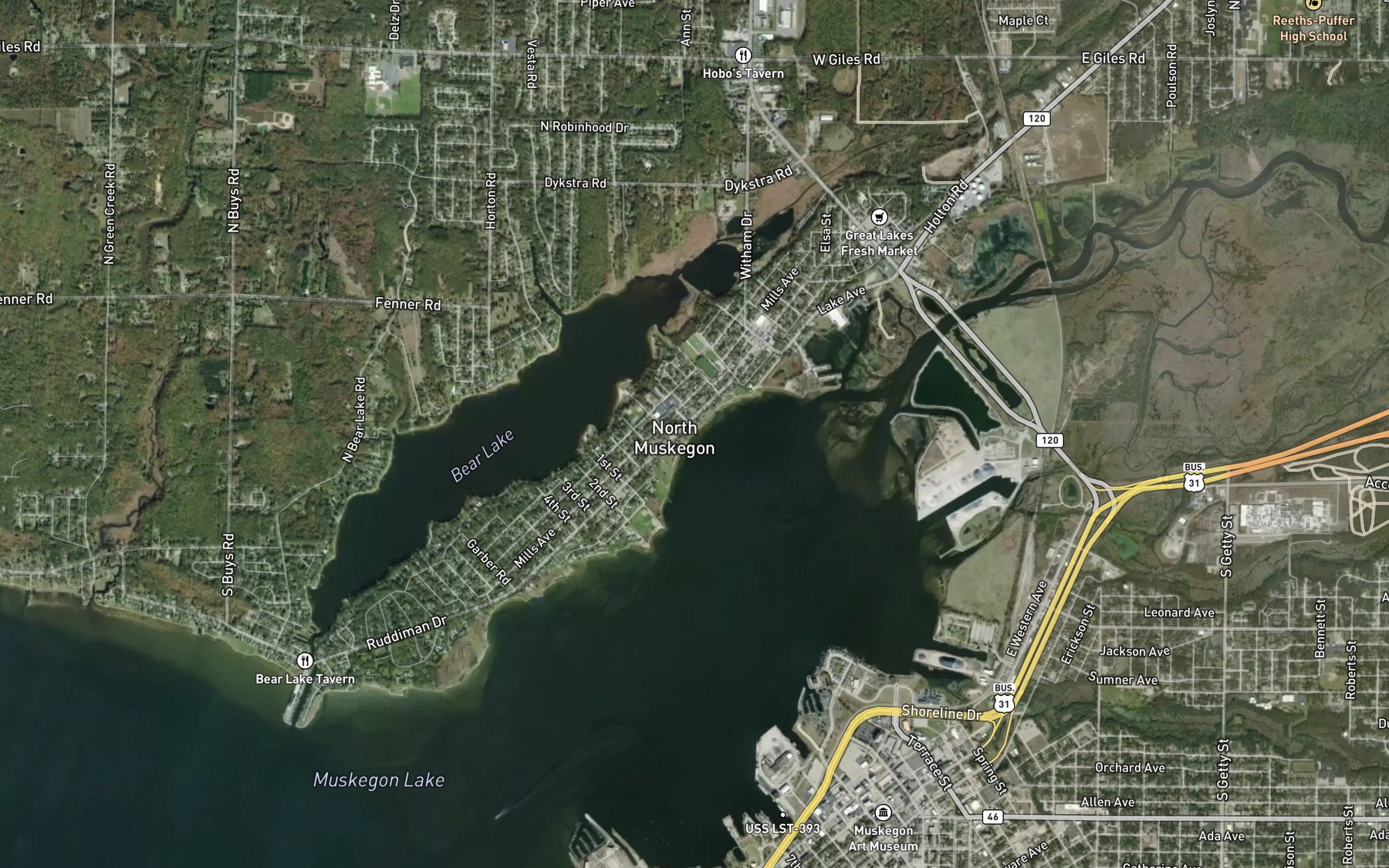 Satellite map of the City Park