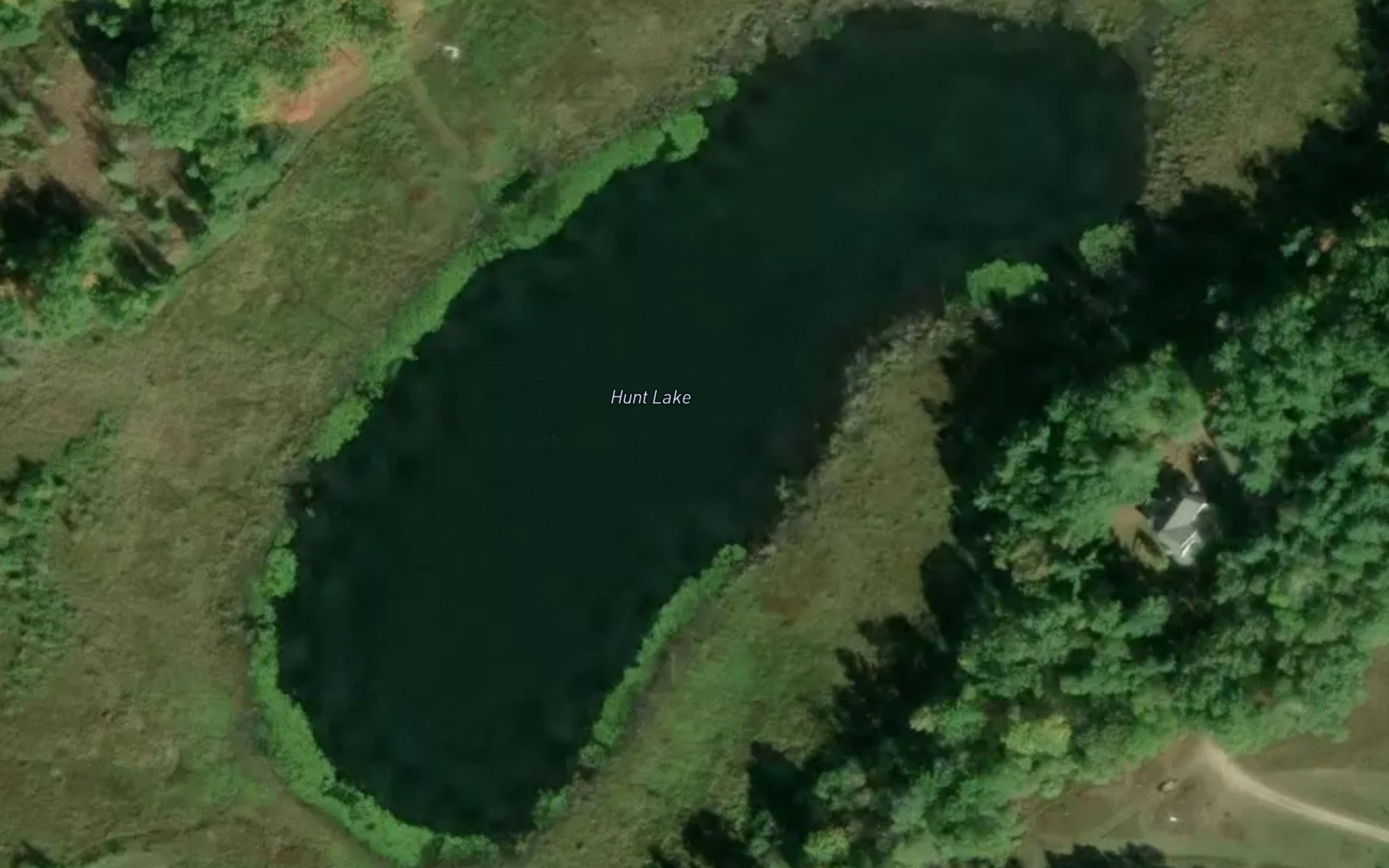 Satellite map of the Hunt Lake