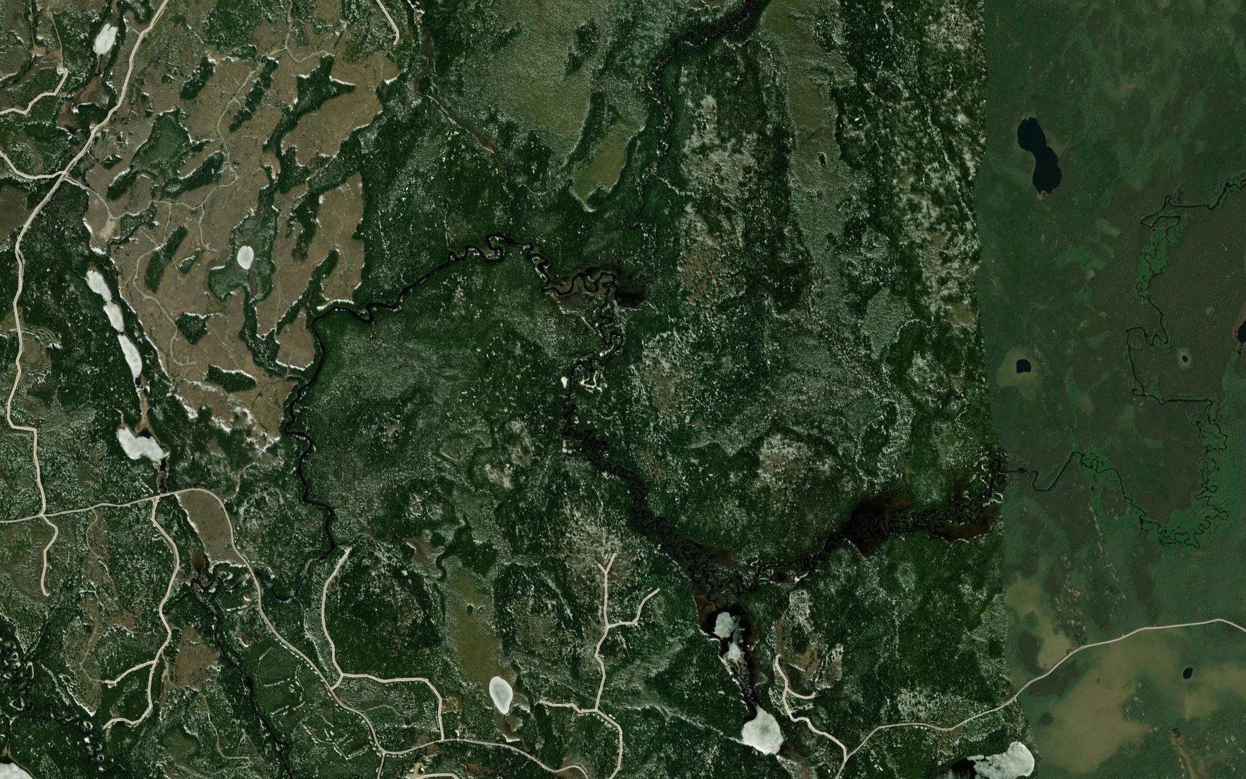 Satellite map of the North Abinette River