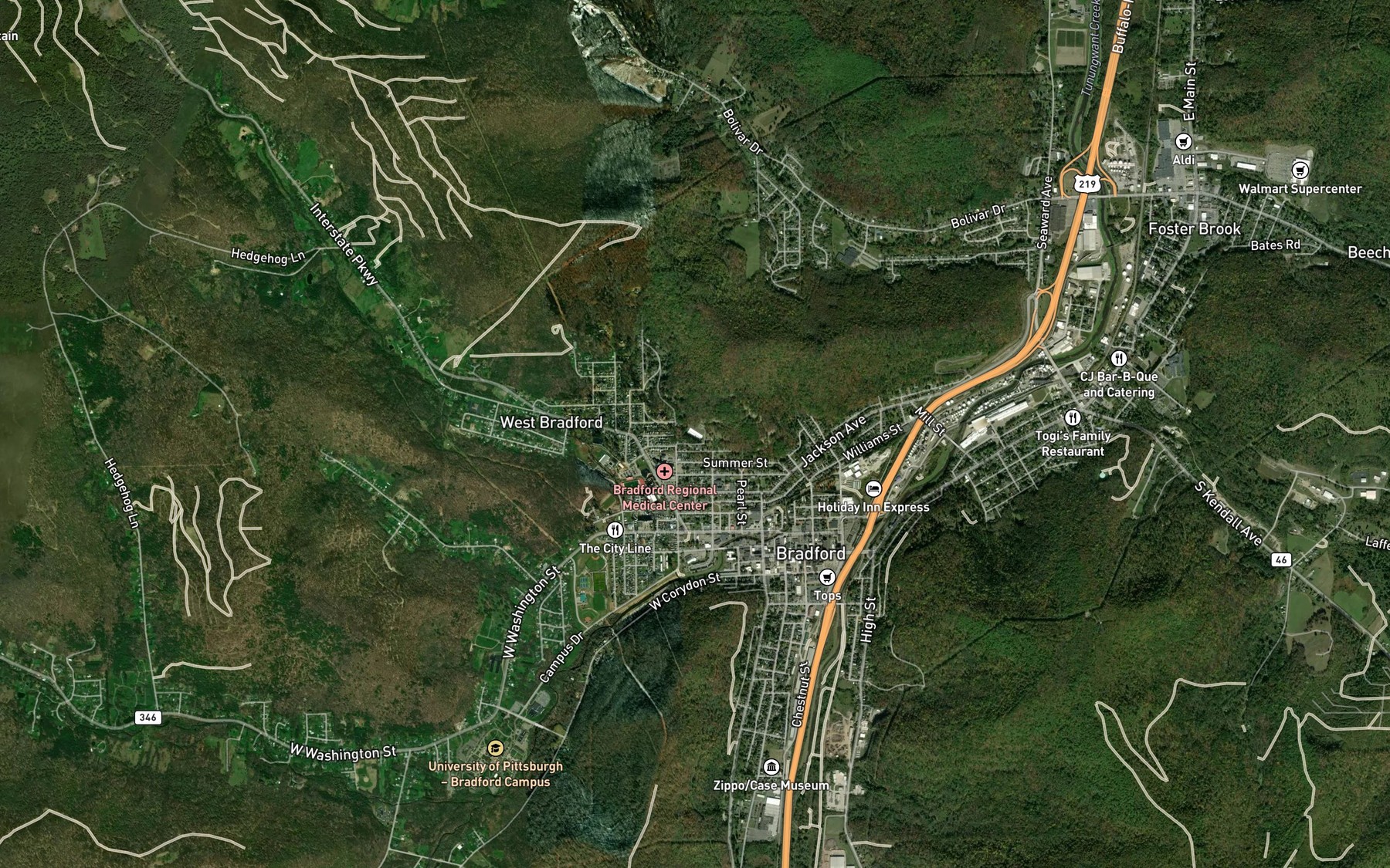 Satellite map of the Number Four Reservoir