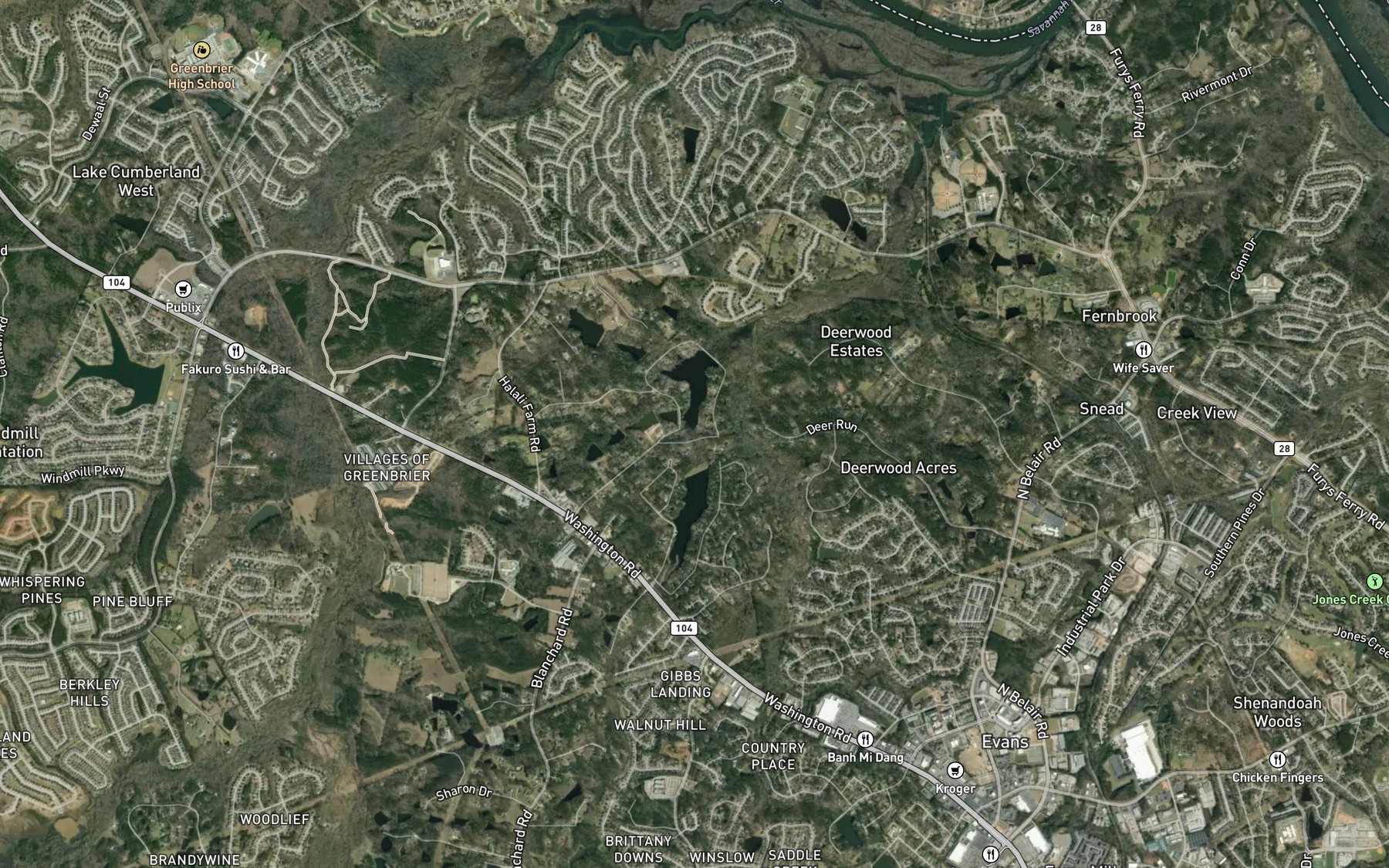Satellite map of the Mount Enna Branch