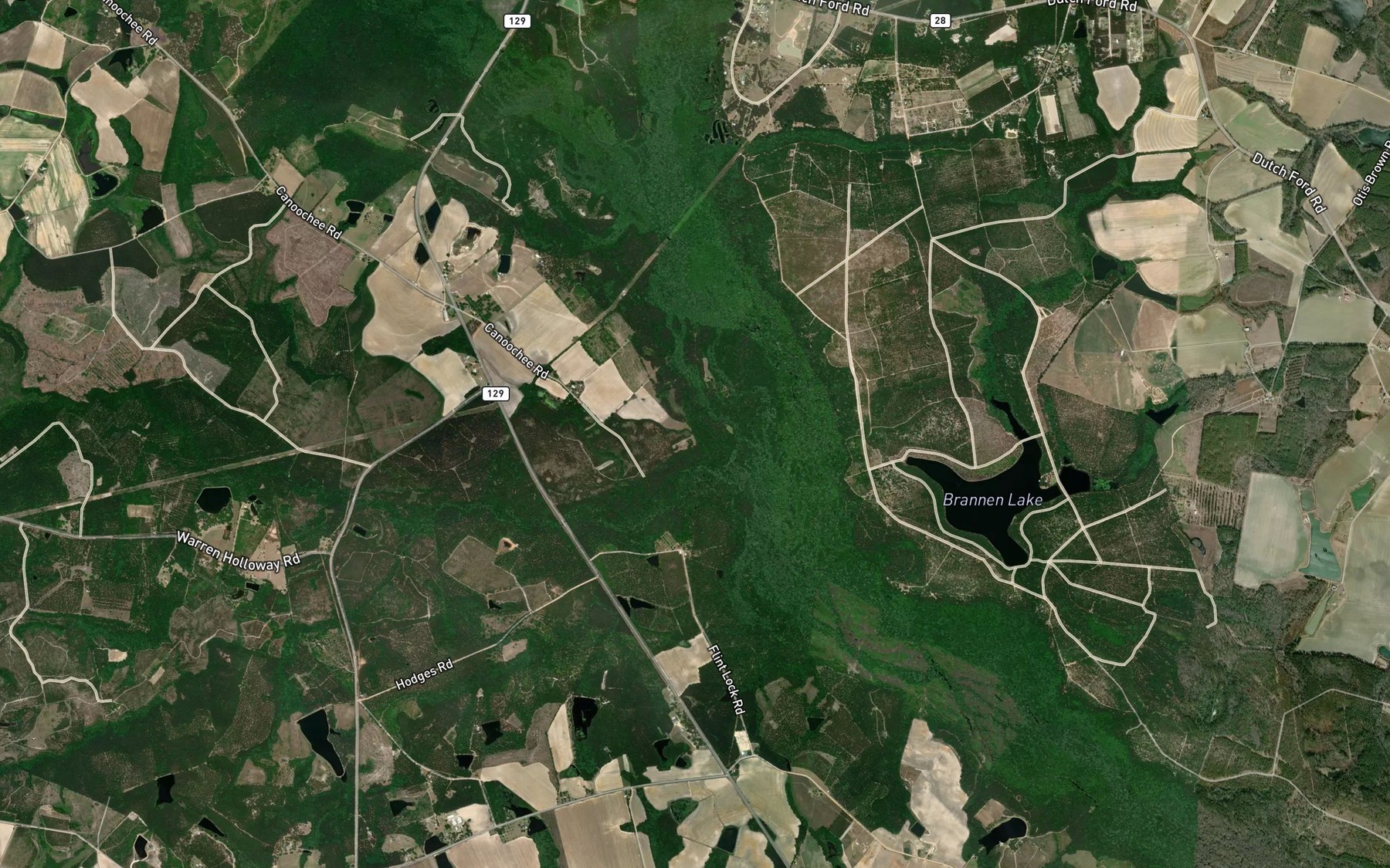 Satellite map of the Wolfe Creek