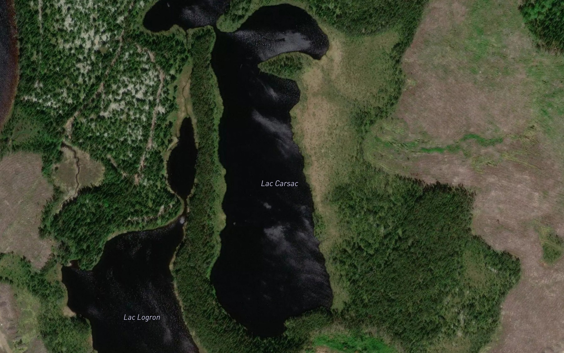Satellite map of the Lac Carsac